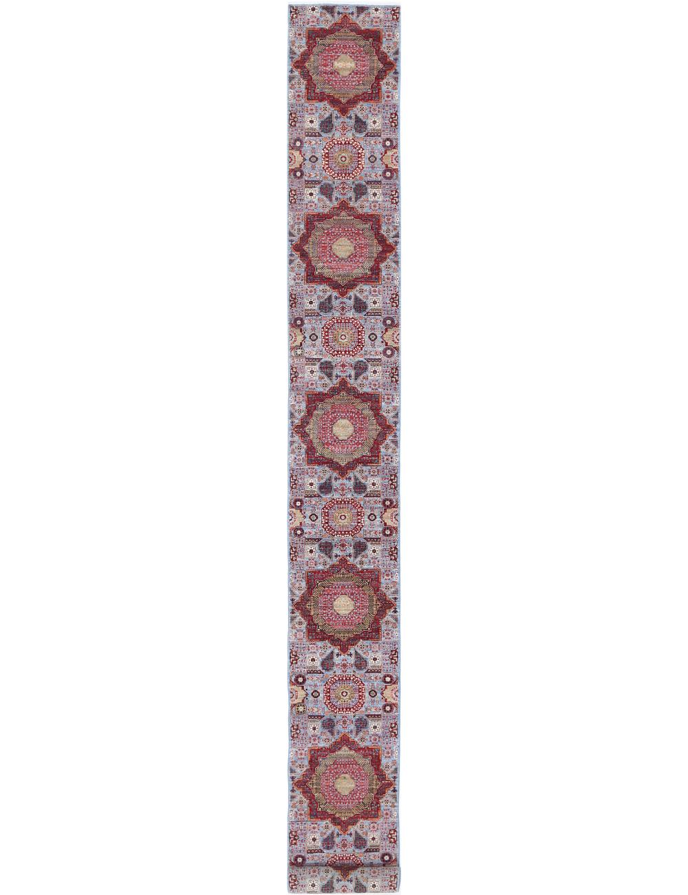 Hand Knotted Mamluk Wool Rug - 2&#39;5&#39;&#39; x 27&#39;3&#39;&#39; Arteverk Arteverk Rugs