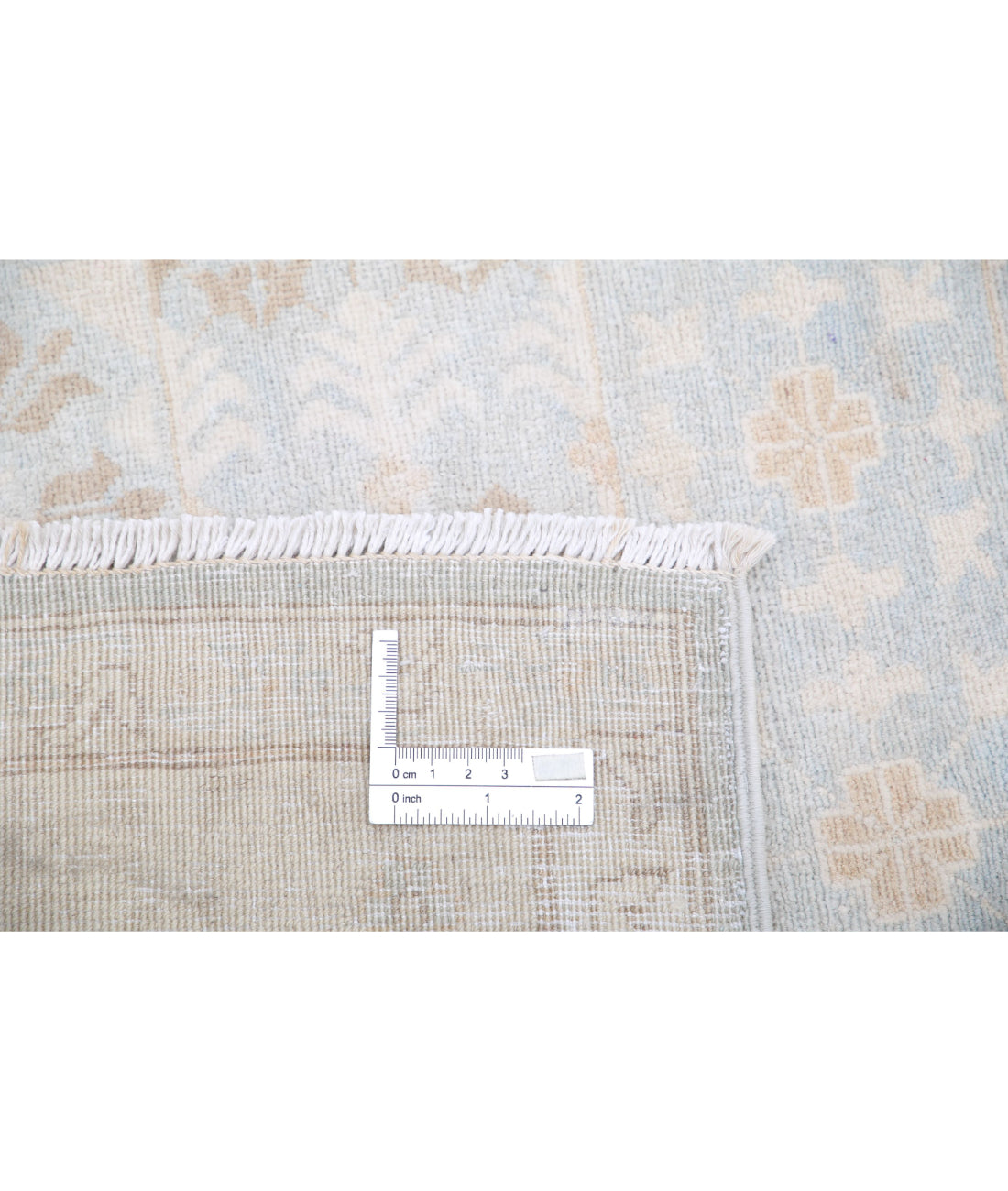 Hand Knotted Fine Mamluk Wool Rug - 6'3'' x 9'4'' 6'3'' x 9'4'' (188 X 280) / Blue / Ivory