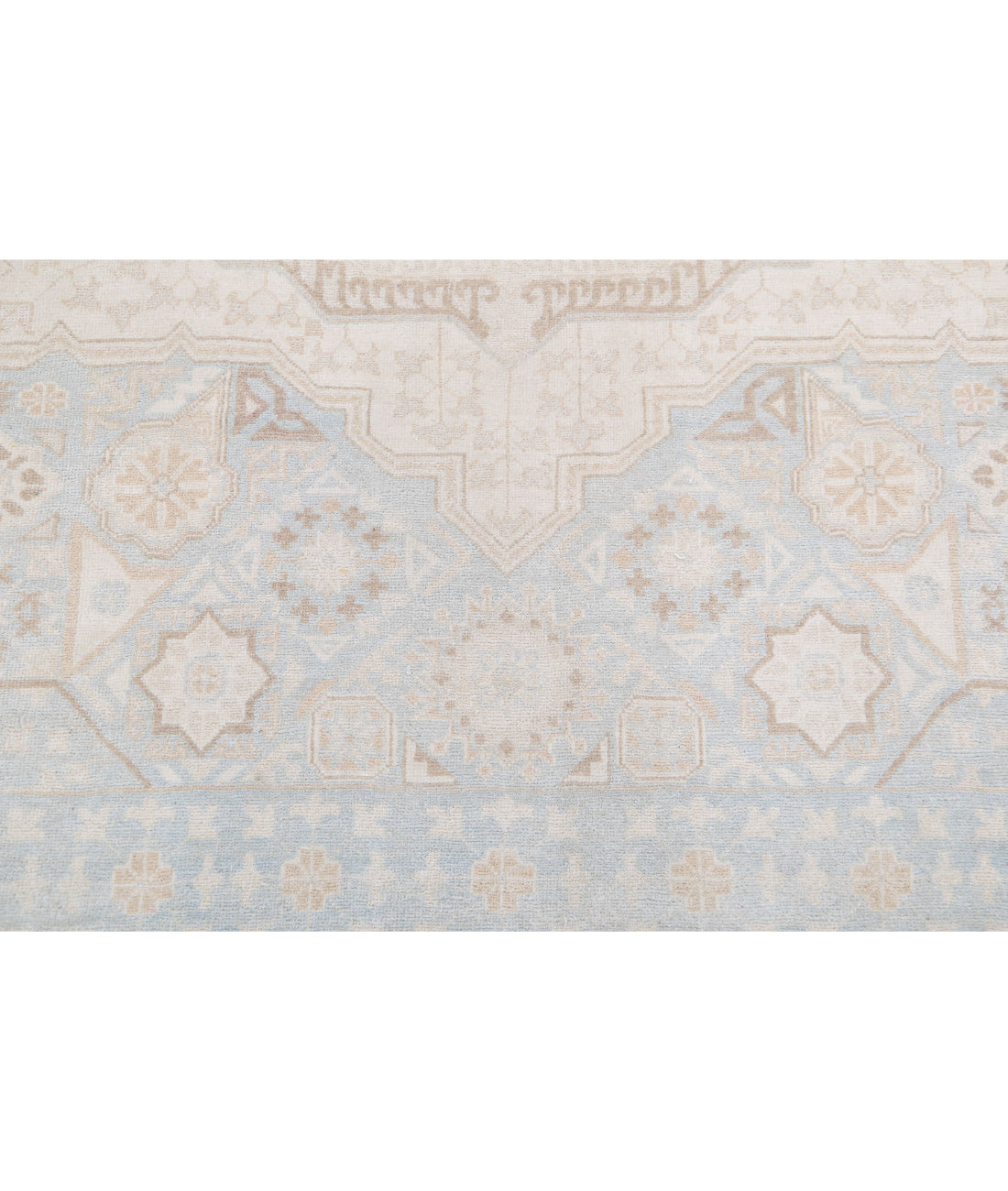 Hand Knotted Fine Mamluk Wool Rug - 6'3'' x 9'4'' 6'3'' x 9'4'' (188 X 280) / Blue / Ivory