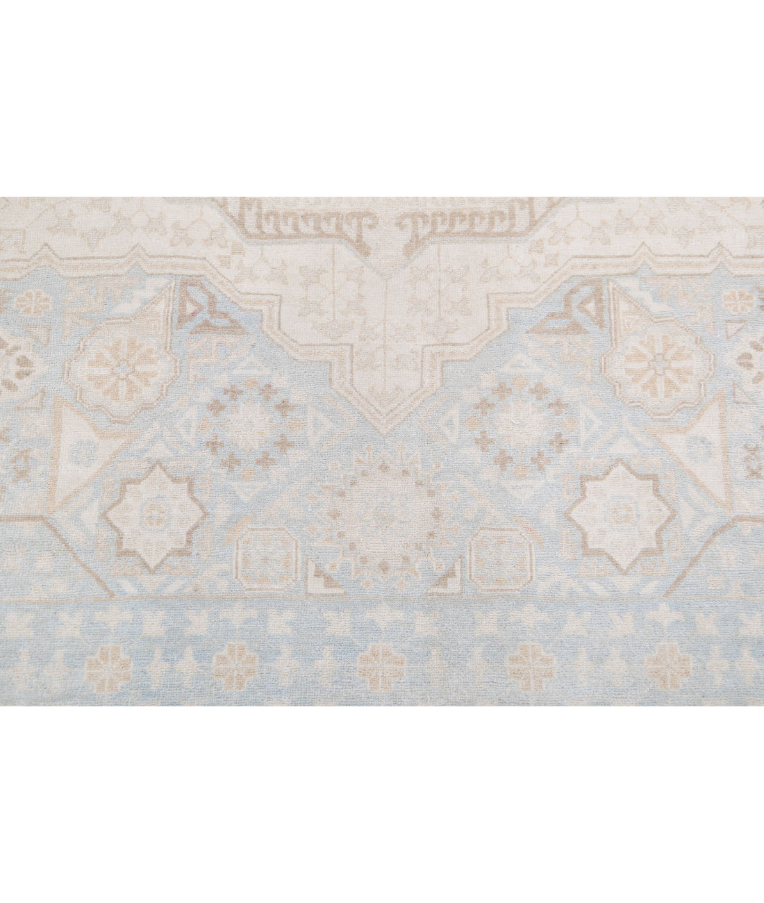 Hand Knotted Fine Mamluk Wool Rug - 6'3'' x 9'4'' 6'3'' x 9'4'' (188 X 280) / Blue / Ivory