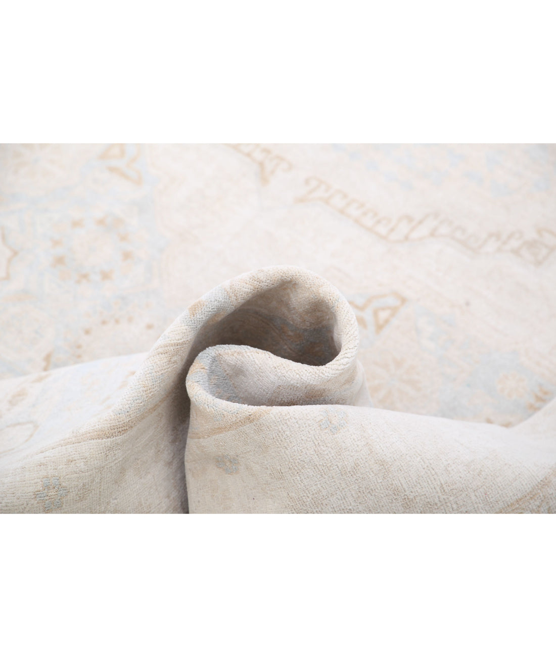 Hand Knotted Fine Mamluk Wool Rug - 6'3'' x 9'4'' 6'3'' x 9'4'' (188 X 280) / Blue / Ivory