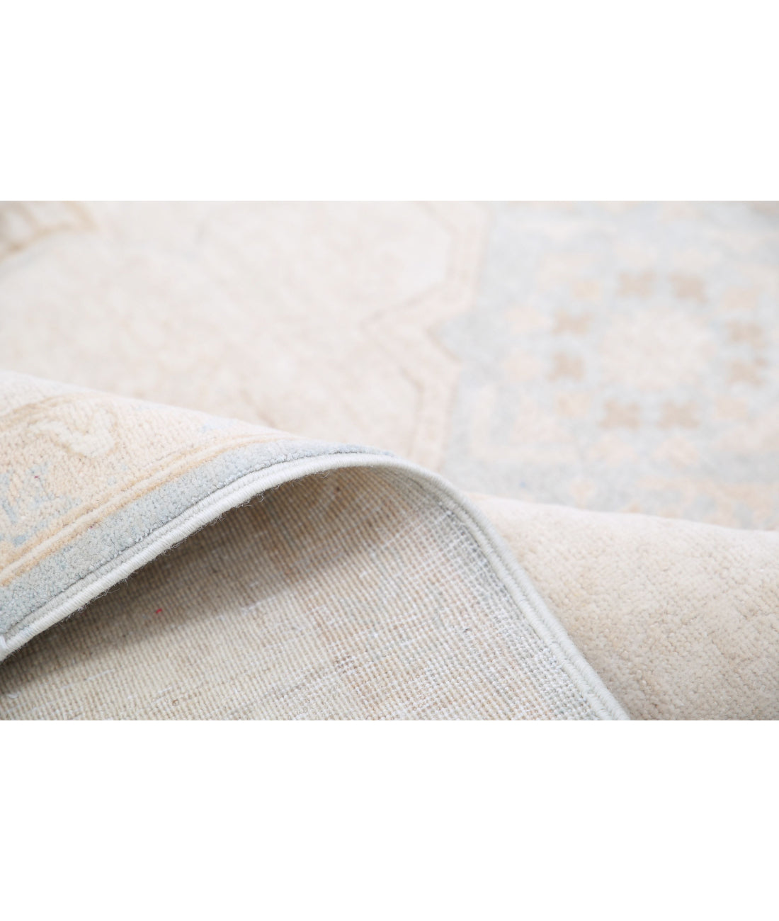 Hand Knotted Fine Mamluk Wool Rug - 6'3'' x 9'4'' 6'3'' x 9'4'' (188 X 280) / Blue / Ivory