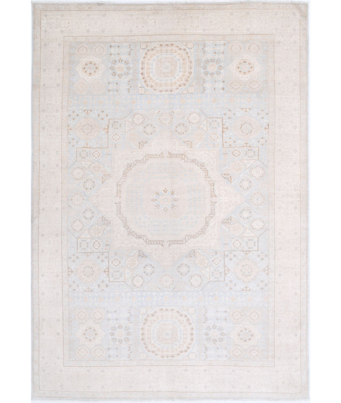Hand Knotted Fine Mamluk Wool Rug - 6'3'' x 9'4''