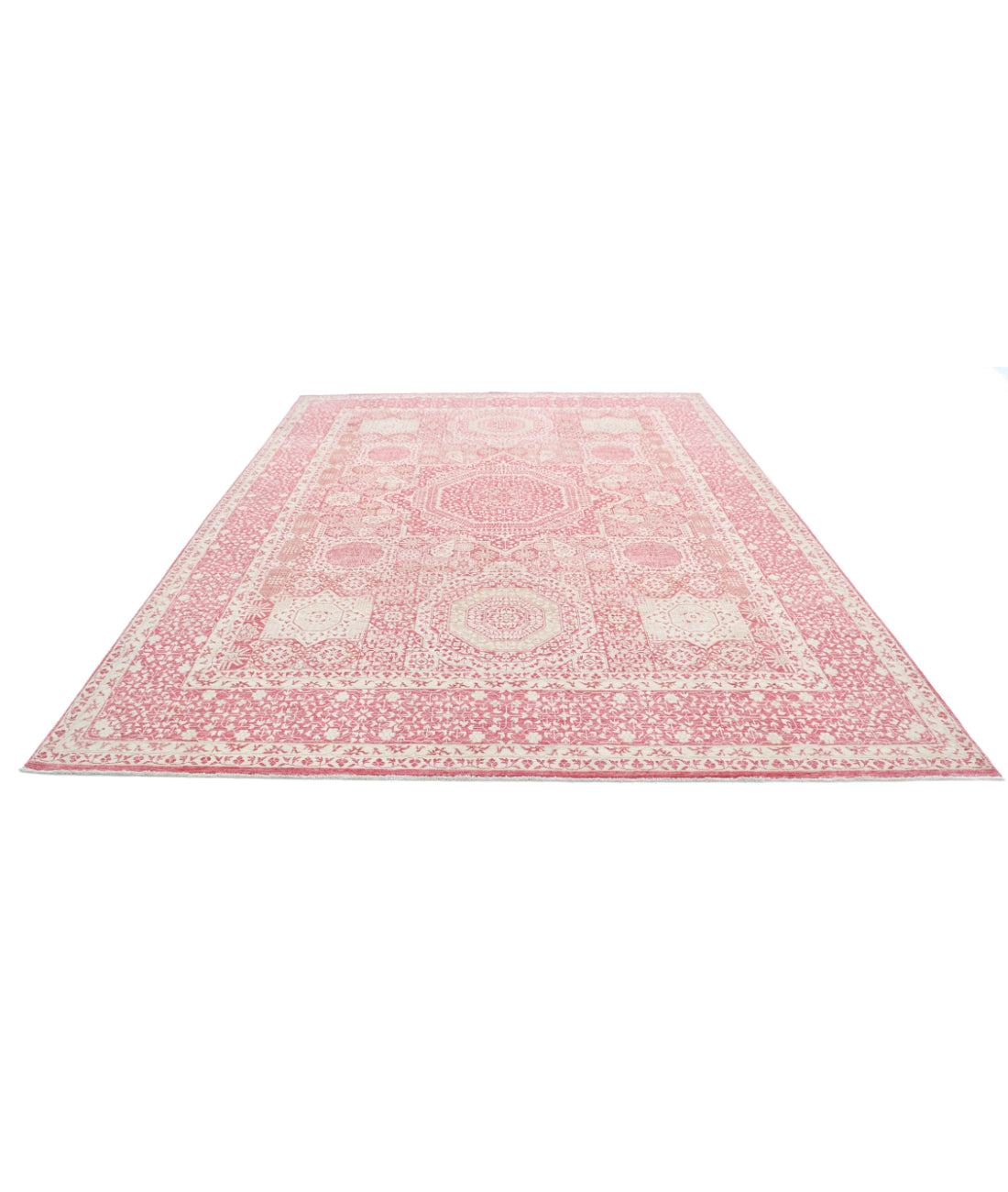 Hand Knotted Fine Mamluk Wool Rug - 8'10'' x 11'9'' 8'10'' x 11'9'' (265 X 353) / Red / Red