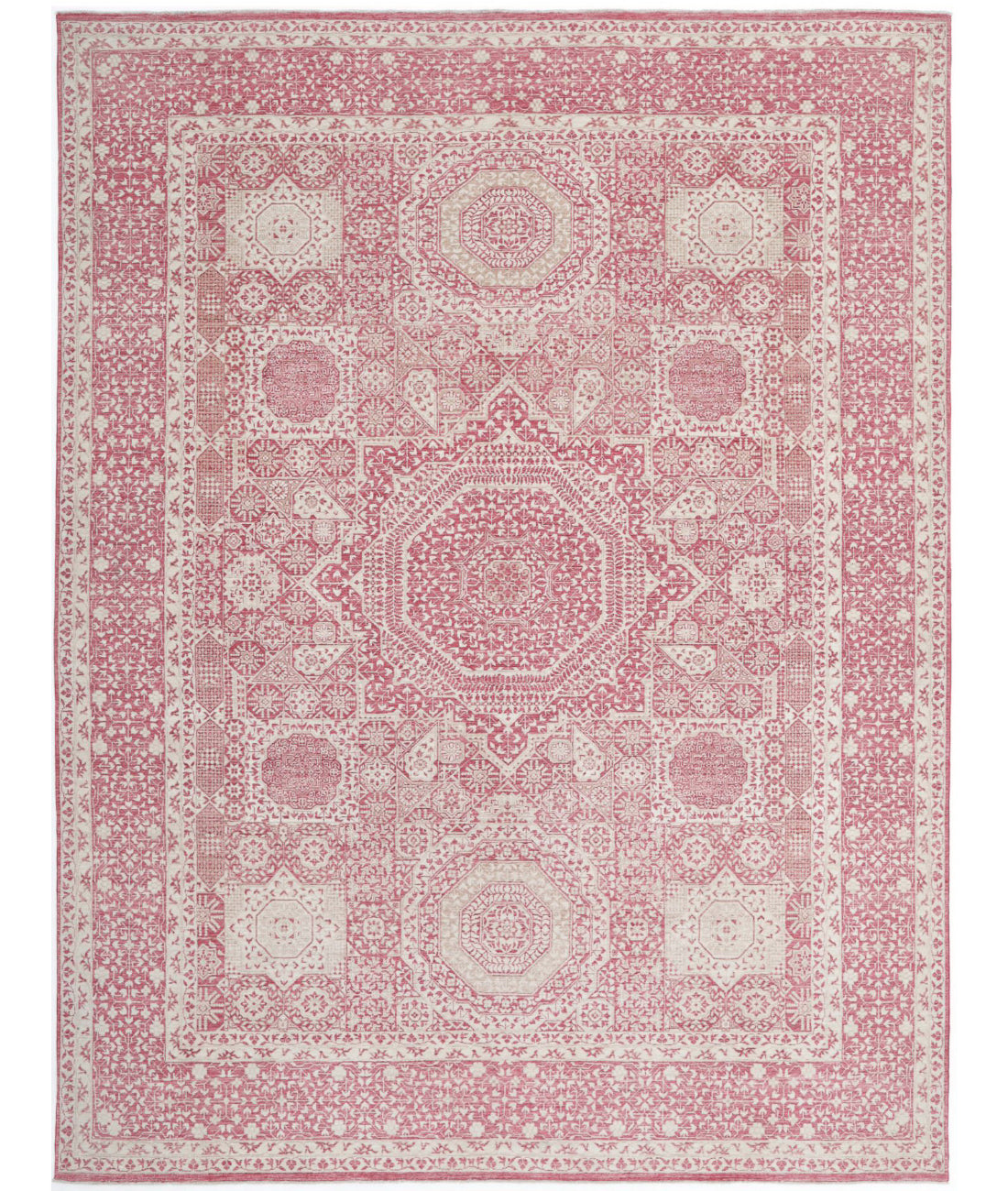 Hand Knotted Fine Mamluk Wool Rug - 8&#39;10&#39;&#39; x 11&#39;9&#39;&#39; 8&#39;10&#39;&#39; x 11&#39;9&#39;&#39; (265 X 353) / Red / Red