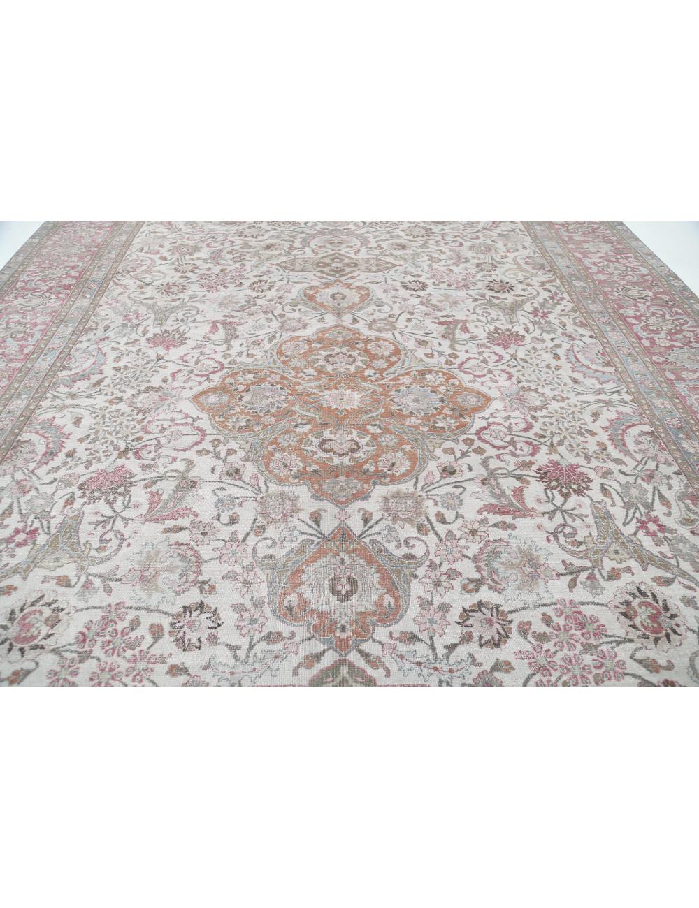 Hand Knotted Vintage Persian Mashad Wool Rug - 10'9'' x 14'8'' Arteverk Arteverk Rugs