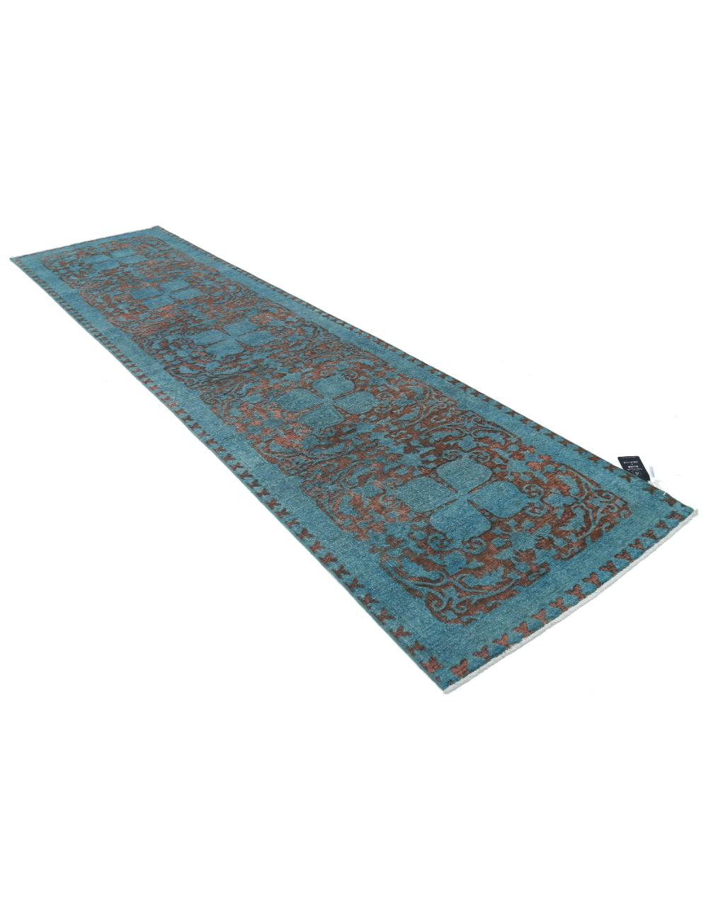 Hand Knotted Onyx Wool Rug - 3'5'' x 13'1''