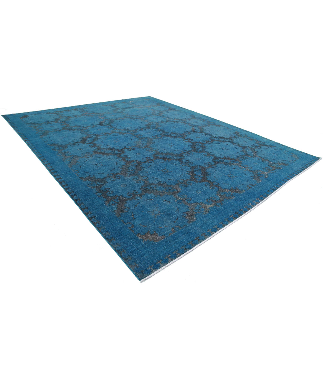 Hand Knotted Onyx Wool Rug - 11'10'' x 14'7'' 11'10'' x 14'7'' (355 X 438) / Blue / Blue