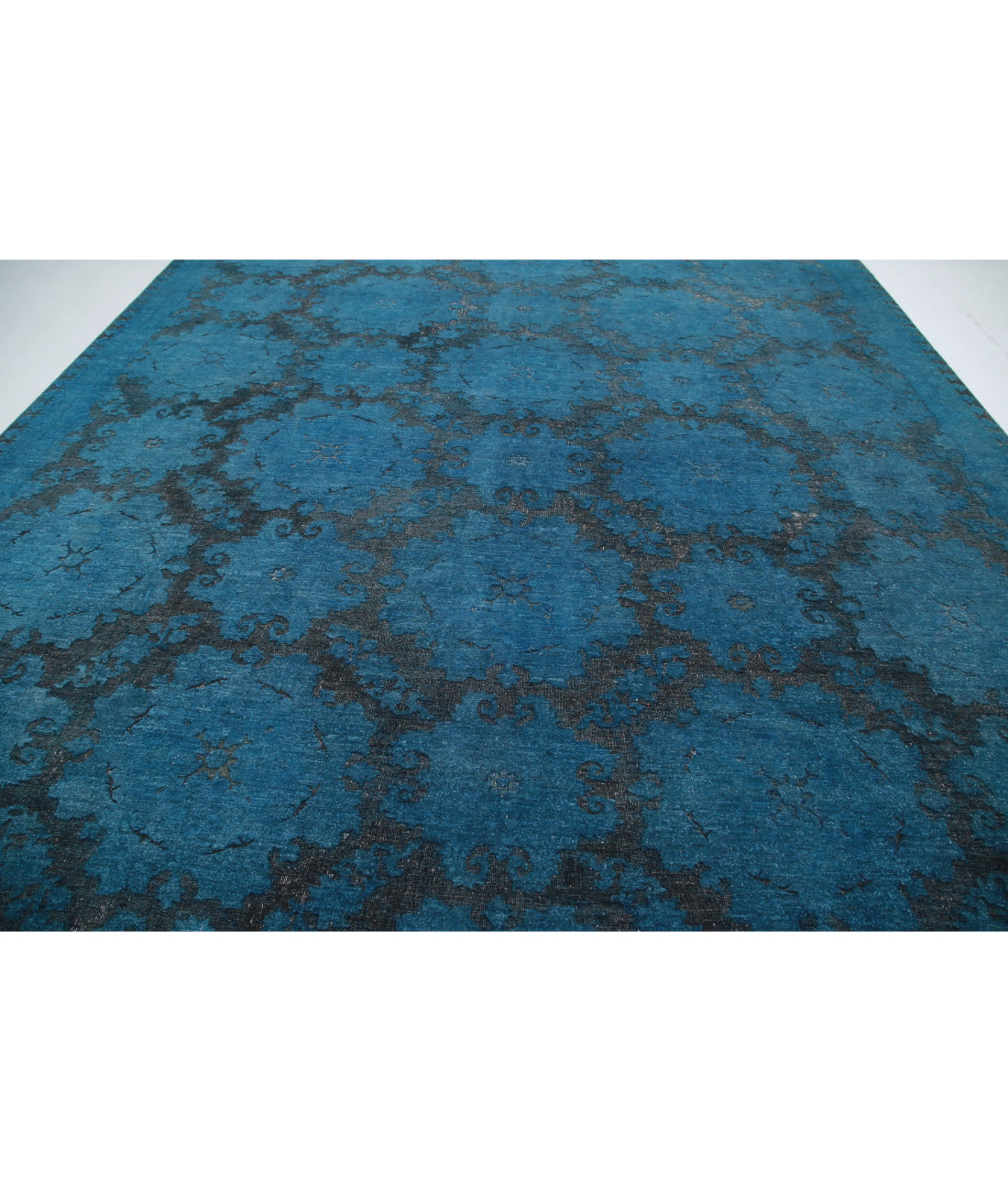 Hand Knotted Onyx Wool Rug - 11'10'' x 14'7'' 11'10'' x 14'7'' (355 X 438) / Blue / Blue