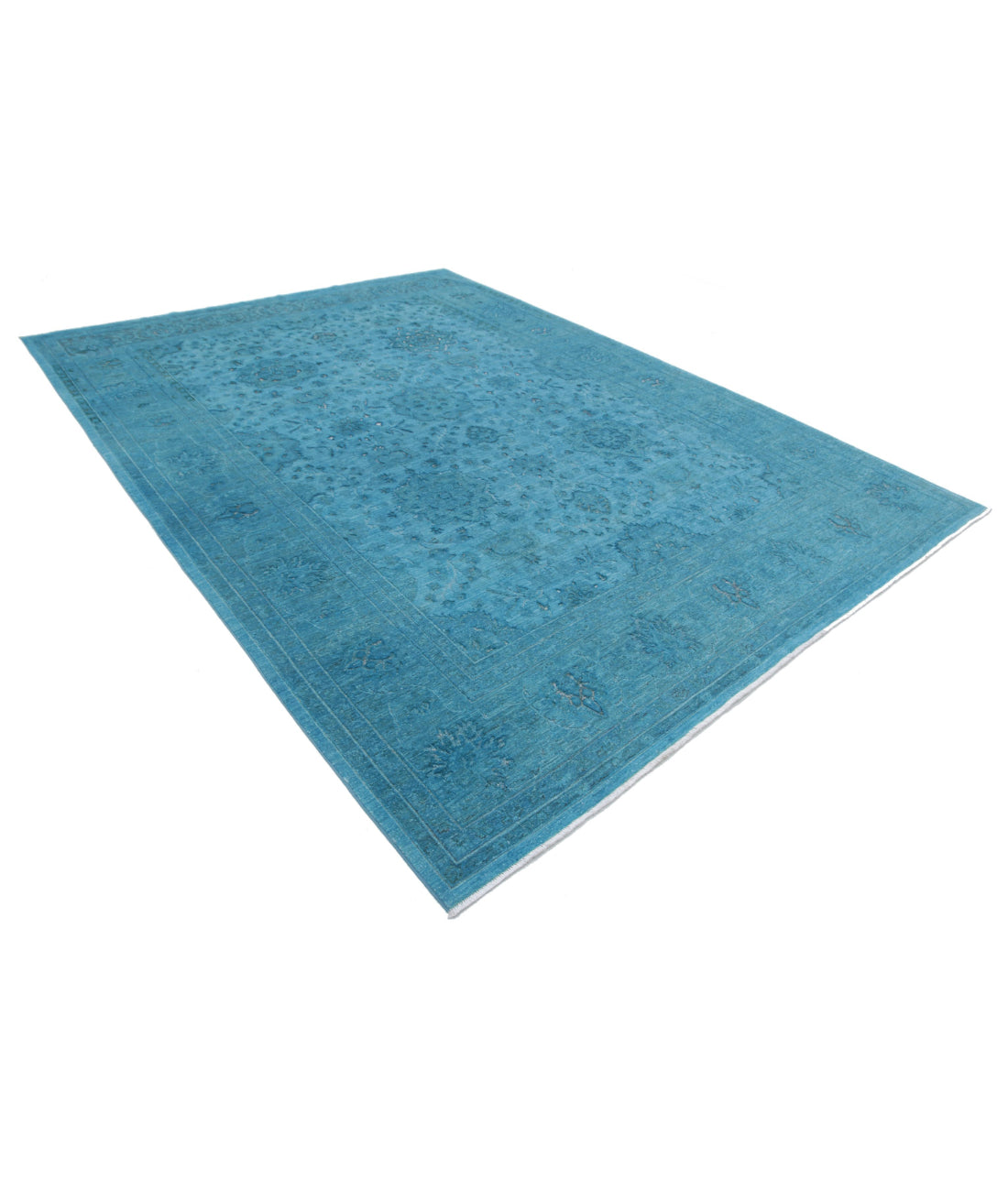 Hand Knotted Onyx Wool Rug - 8'9'' x 12'1'' 8'9'' x 12'1'' (263 X 363) / Teal / Teal
