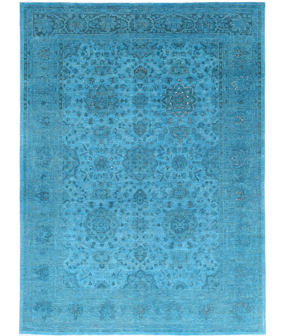Hand Knotted Onyx Wool Rug - 8'9'' x 12'1'' 8'9'' x 12'1'' (263 X 363) / Teal / Teal