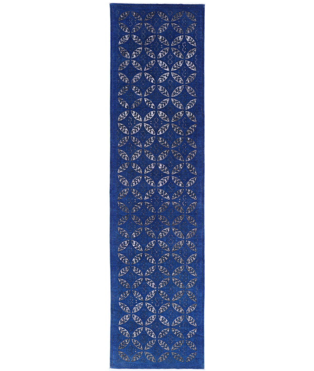 Hand Knotted Onyx Wool Rug - 3&#39;9&#39;&#39; x 16&#39;7&#39;&#39; 3&#39;9&#39;&#39; x 16&#39;7&#39;&#39; (113 X 498) / Blue / Blue