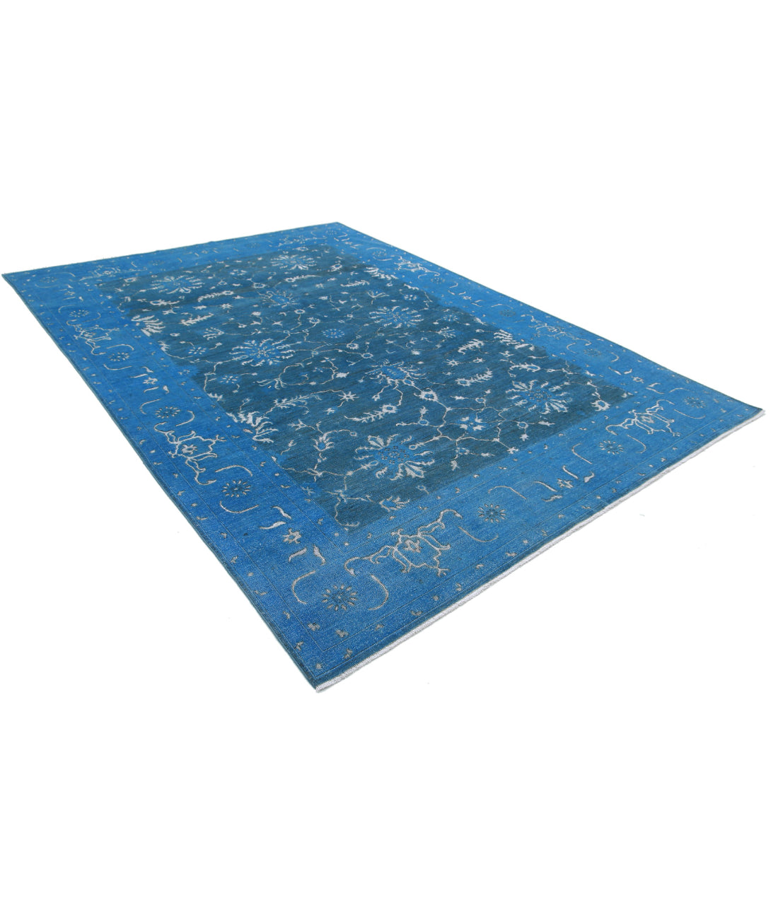 Hand Knotted Onyx Wool Rug - 7'11'' x 11'1'' 7'11'' x 11'1'' (238 X 333) / Blue / Blue