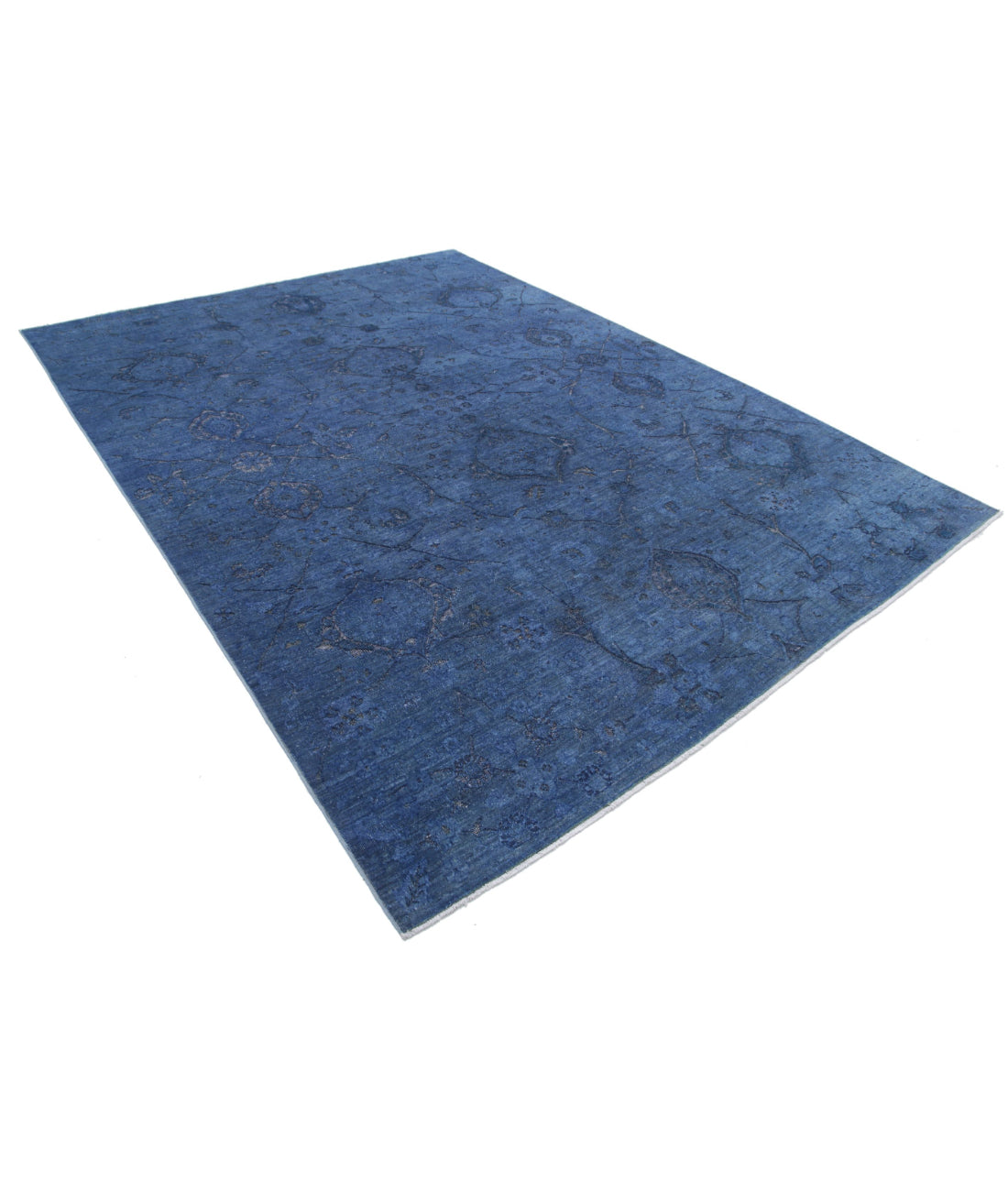 Hand Knotted Onyx Wool Rug - 8'0'' x 10'8'' 8'0'' x 10'8'' (240 X 320) / Blue / Blue