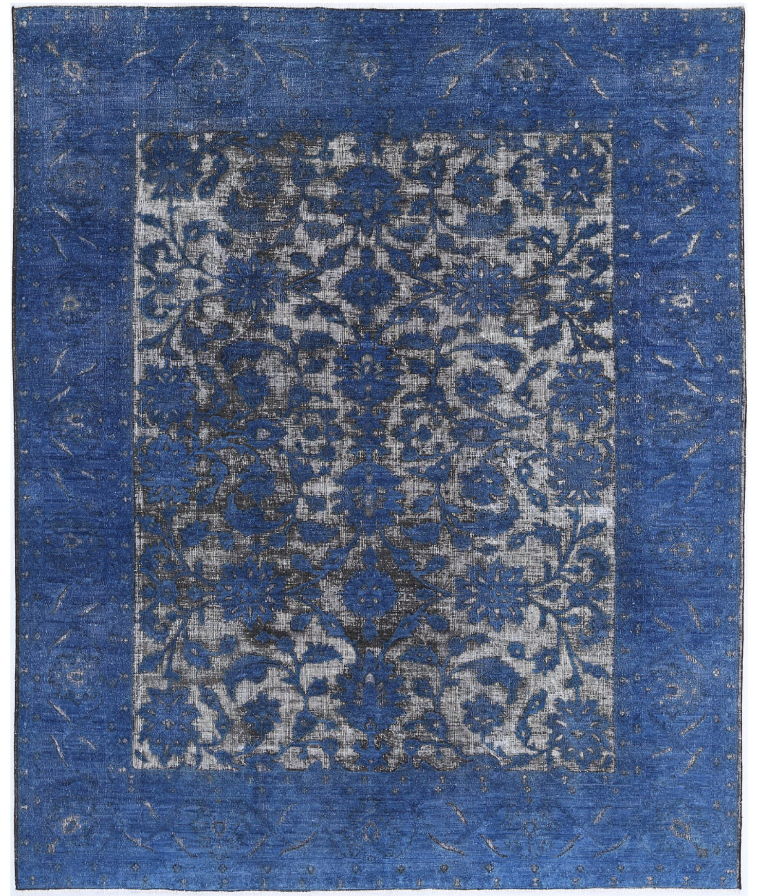 Hand Knotted Onyx Wool Rug - 7'8'' x 9'5'' 7'8'' x 9'5'' (230 X 283) / Blue / Blue