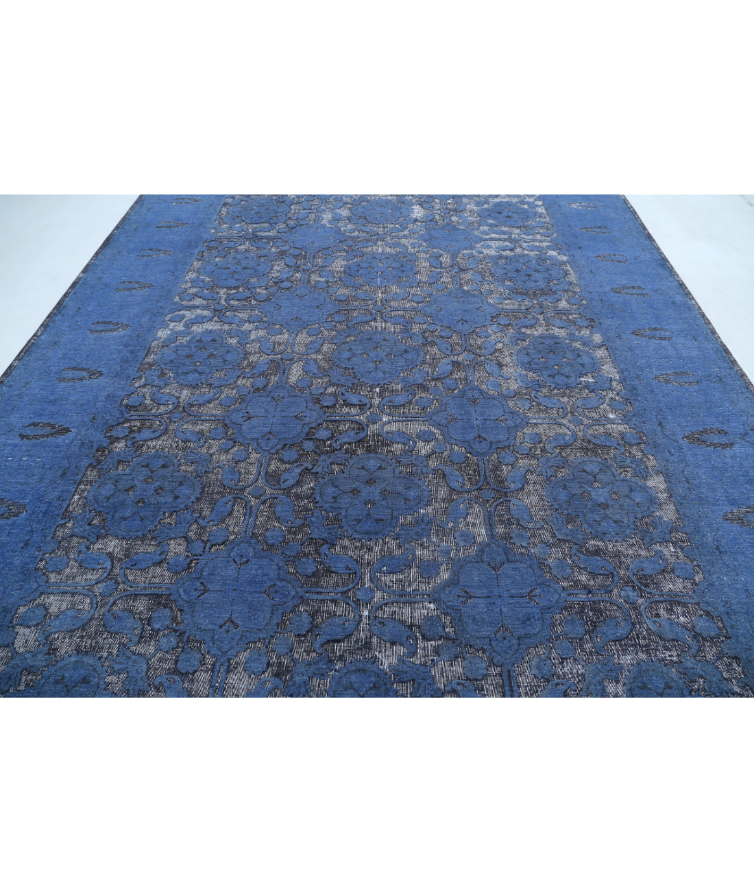 Hand Knotted Onyx Wool Rug - 9'6'' x 13'6'' 9'6'' x 13'6'' (285 X 405) / Blue / Blue