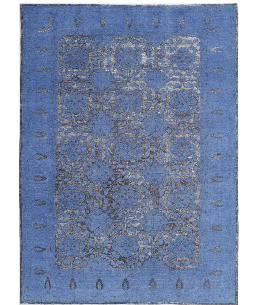 Hand Knotted Onyx Wool Rug - 9'6'' x 13'6'' 9'6'' x 13'6'' (285 X 405) / Blue / Blue