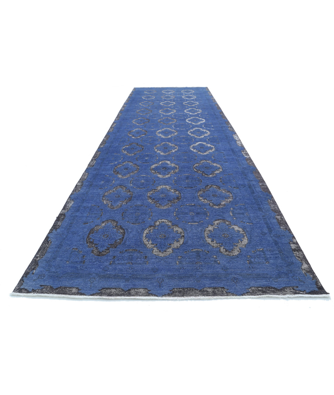Hand Knotted Onyx Wool Rug - 6'3'' x 20'4'' 6'3'' x 20'4'' (188 X 610) / Blue / Blue