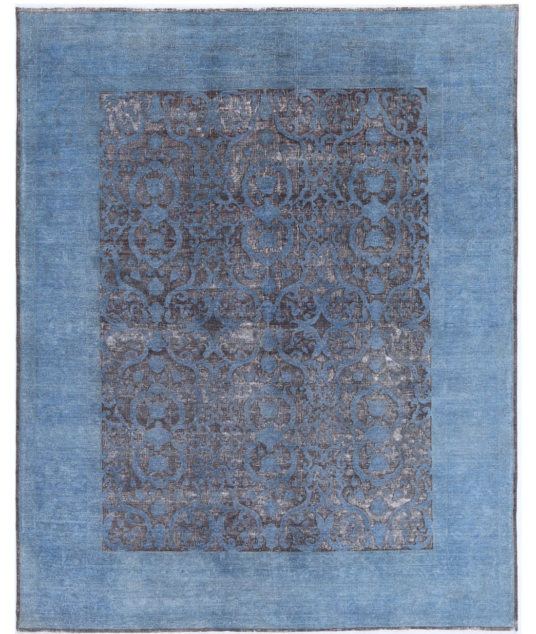 Hand Knotted Onyx Wool Rug - 7'8'' x 9'7'' 7'8'' x 9'7'' (230 X 288) / Blue / Blue