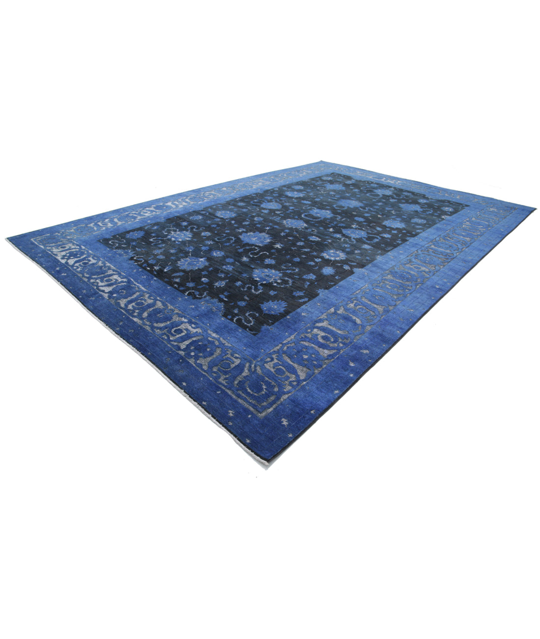 Hand Knotted Onyx Wool Rug - 11'8'' x 17'2'' 11'8'' x 17'2'' (350 X 515) / Blue / Charcoal