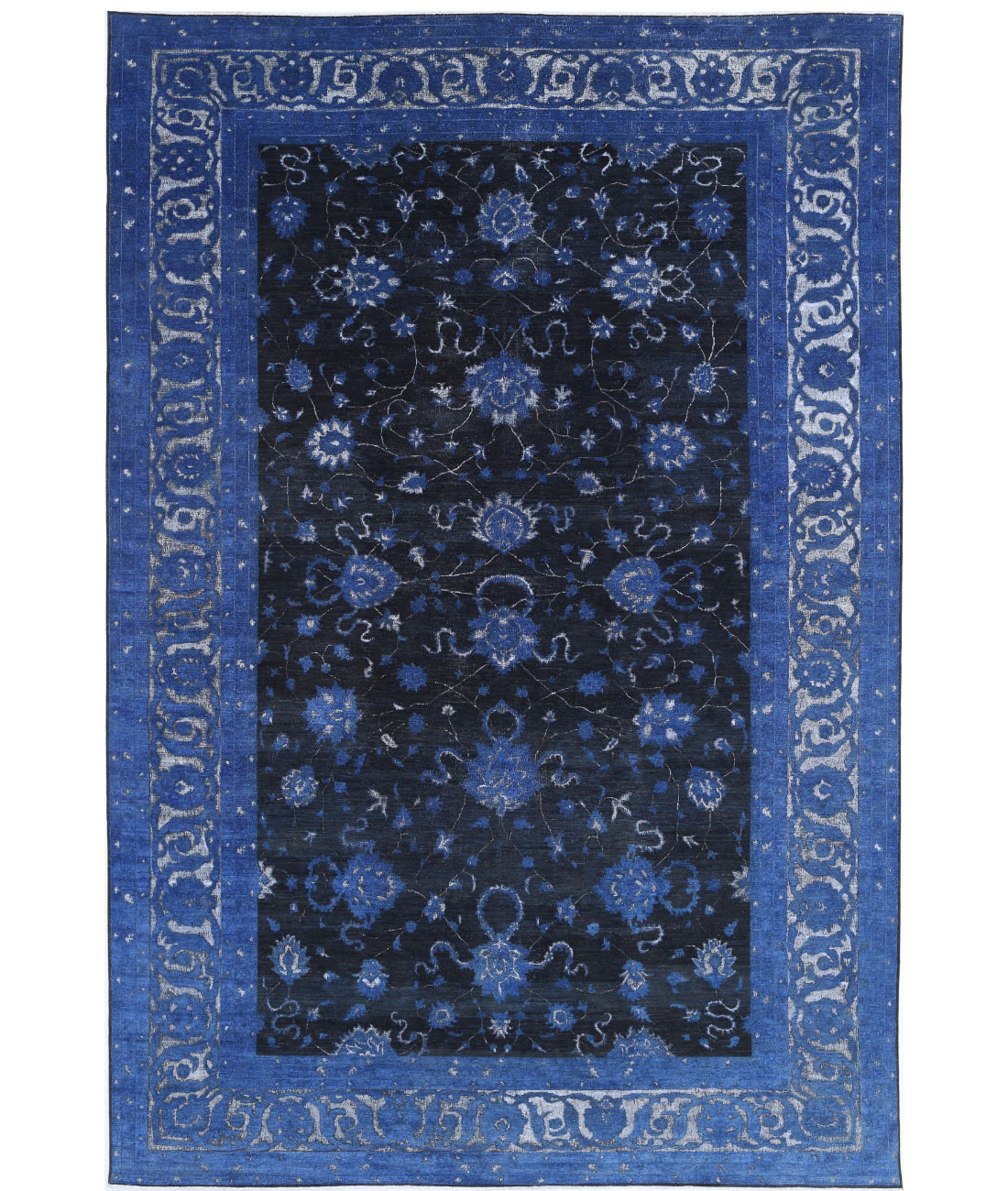 Hand Knotted Onyx Wool Rug - 11&#39;8&#39;&#39; x 17&#39;2&#39;&#39; 11&#39;8&#39;&#39; x 17&#39;2&#39;&#39; (350 X 515) / Blue / Charcoal