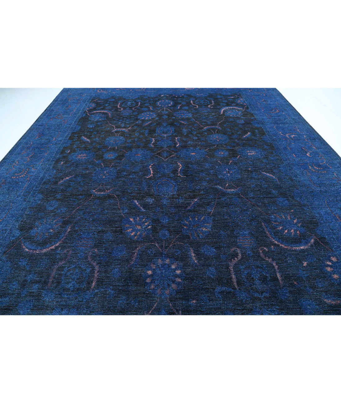 Hand Knotted Onyx Wool Rug - 11'7'' x 14'6'' 11'7'' x 14'6'' (348 X 435) / Blue / Brown
