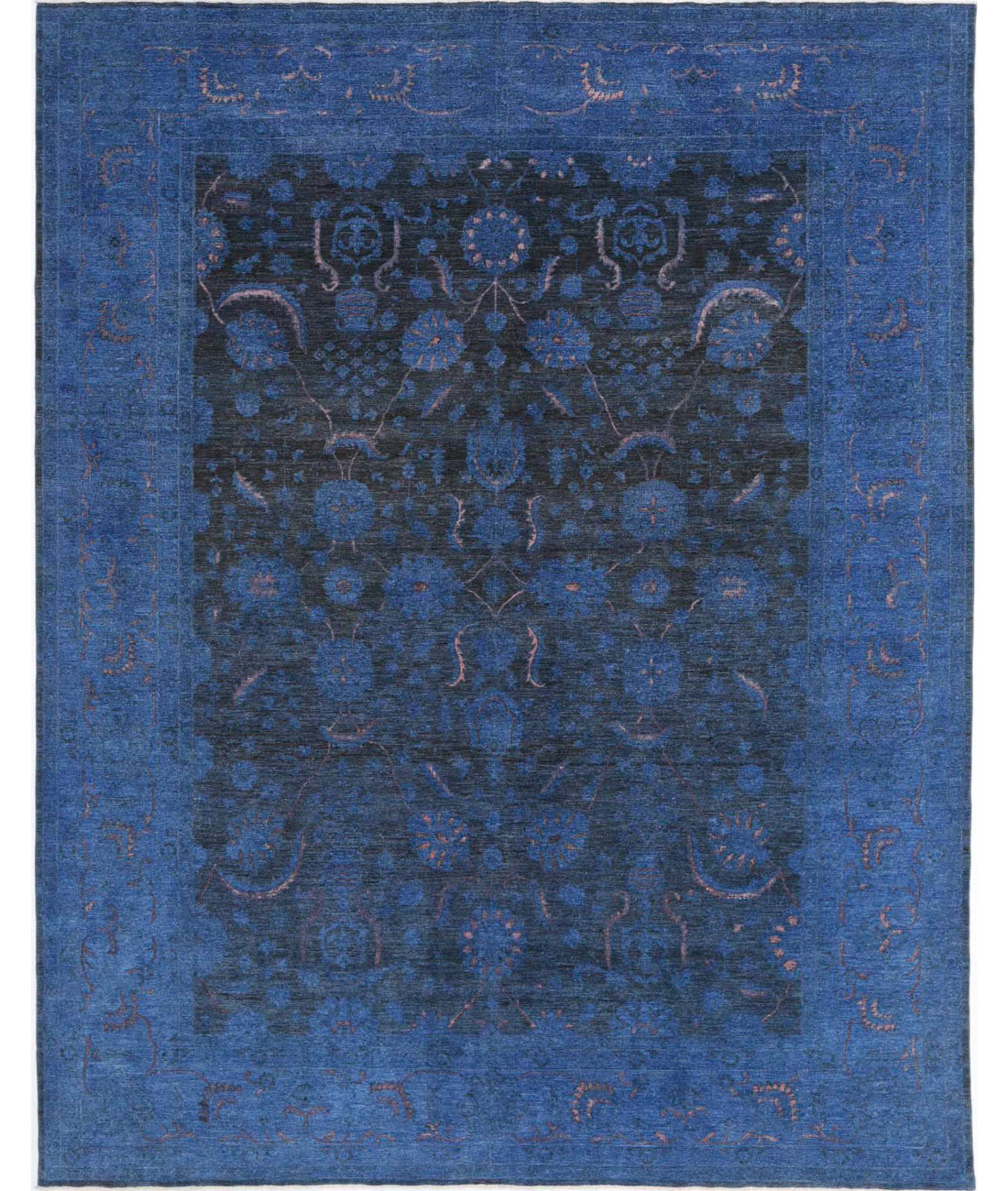 Hand Knotted Onyx Wool Rug - 11&#39;7&#39;&#39; x 14&#39;6&#39;&#39; 11&#39;7&#39;&#39; x 14&#39;6&#39;&#39; (348 X 435) / Blue / Brown