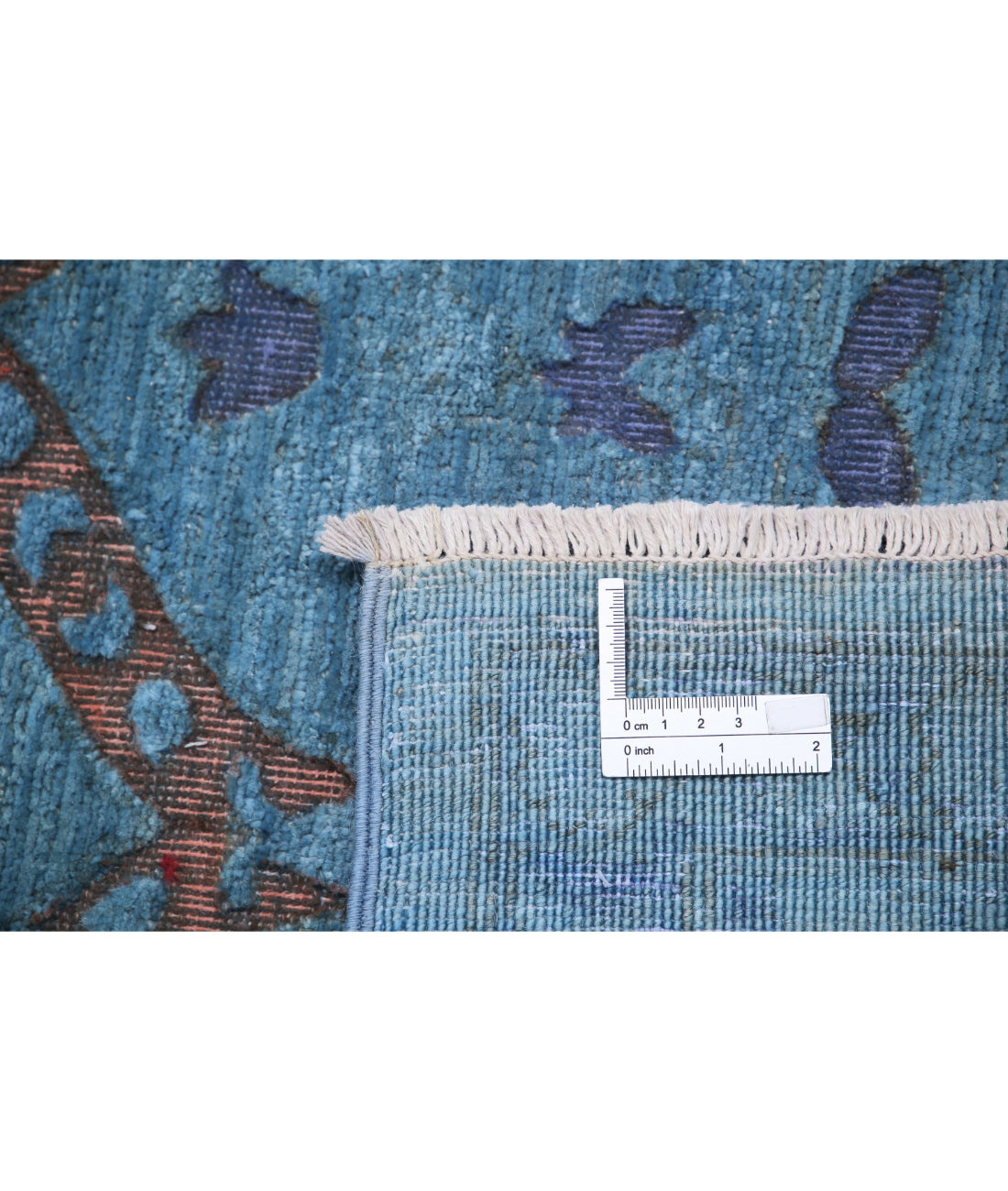 Hand Knotted Onyx Wool Rug - 10'2'' x 13'0'' 10'2'' x 13'0'' (305 X 390) / Blue / Peach