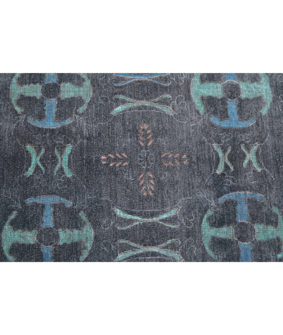 Hand Knotted Onyx Wool Rug - 6'3'' x 13'6'' 6'3'' x 13'6'' (188 X 405) / Grey / Blue