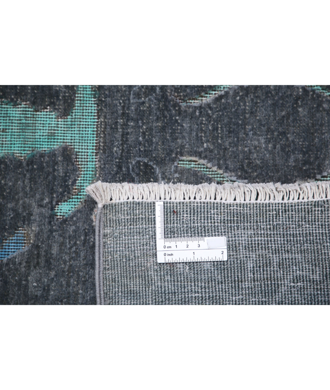 Hand Knotted Onyx Wool Rug - 6'3'' x 13'6'' 6'3'' x 13'6'' (188 X 405) / Grey / Blue