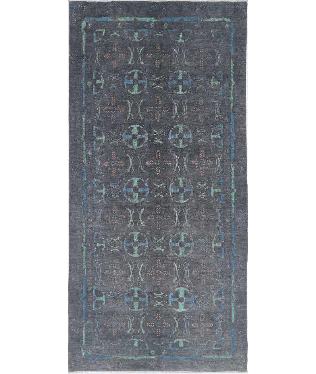 Hand Knotted Onyx Wool Rug - 6'3'' x 13'6''