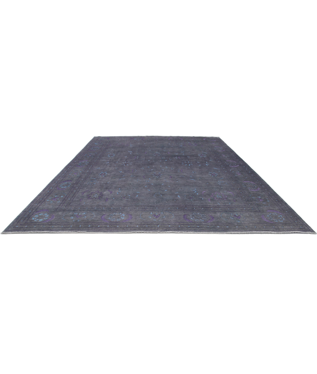 Hand Knotted Onyx Wool Rug - 11'9'' x 14'11'' 11'9'' x 14'11'' (353 X 448) / Grey / Blue