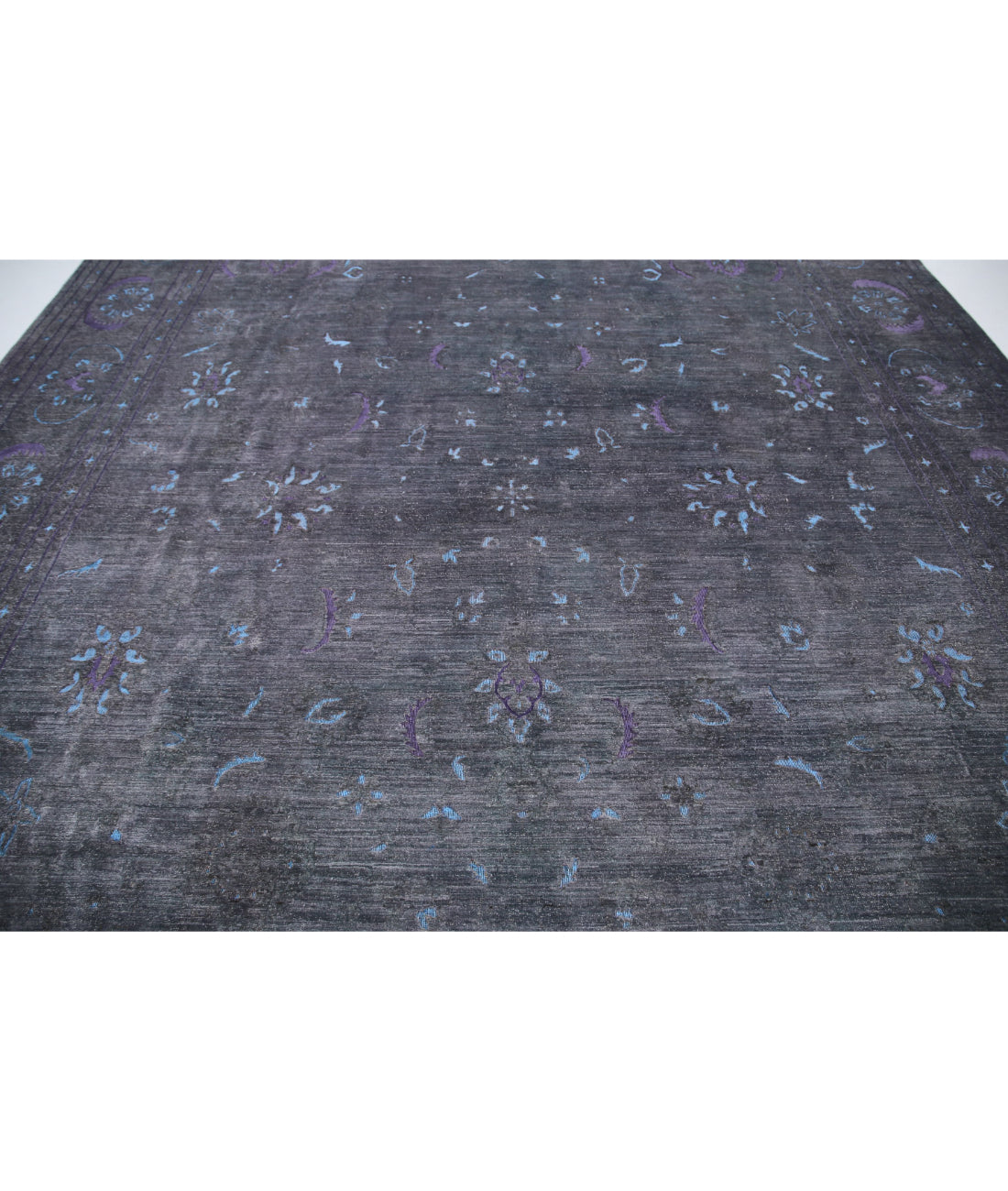 Hand Knotted Onyx Wool Rug - 11'9'' x 14'11'' 11'9'' x 14'11'' (353 X 448) / Grey / Blue