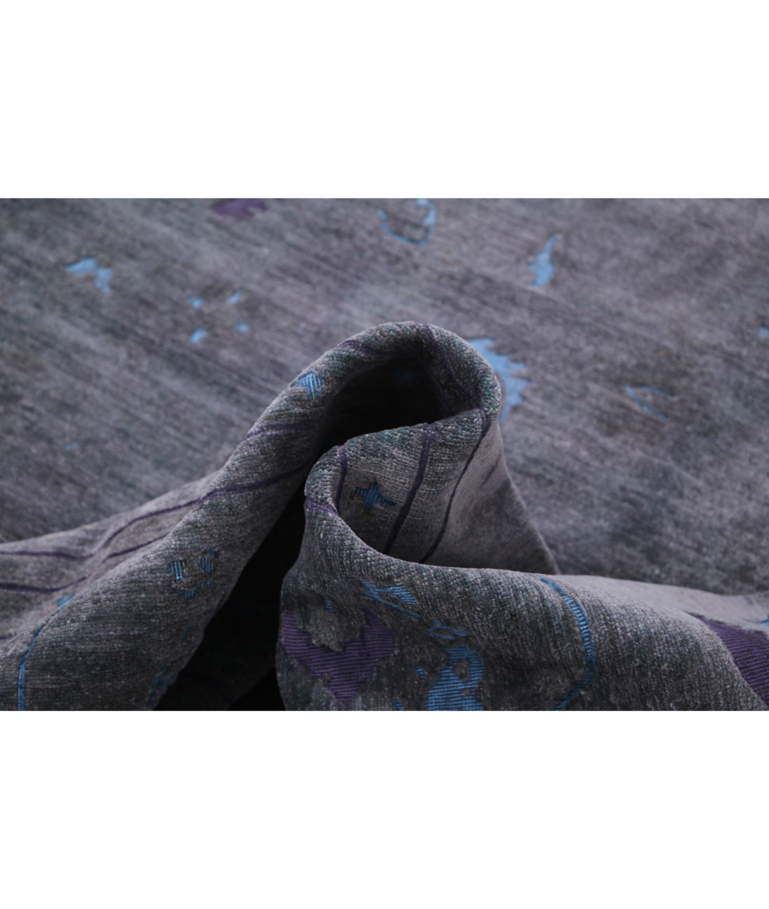 Hand Knotted Onyx Wool Rug - 11'9'' x 14'11'' 11'9'' x 14'11'' (353 X 448) / Grey / Blue