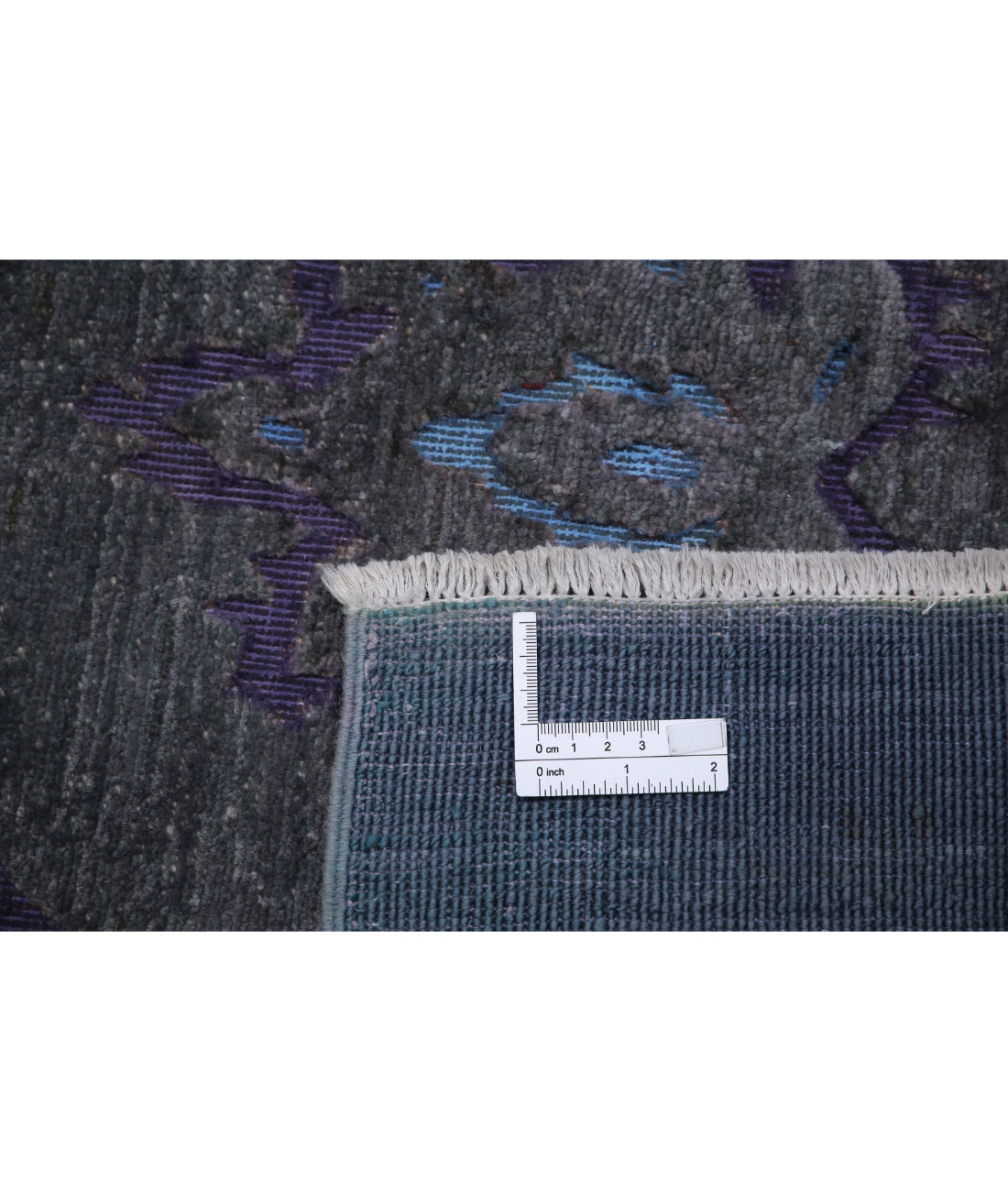 Hand Knotted Onyx Wool Rug - 11'9'' x 14'11'' 11'9'' x 14'11'' (353 X 448) / Grey / Blue