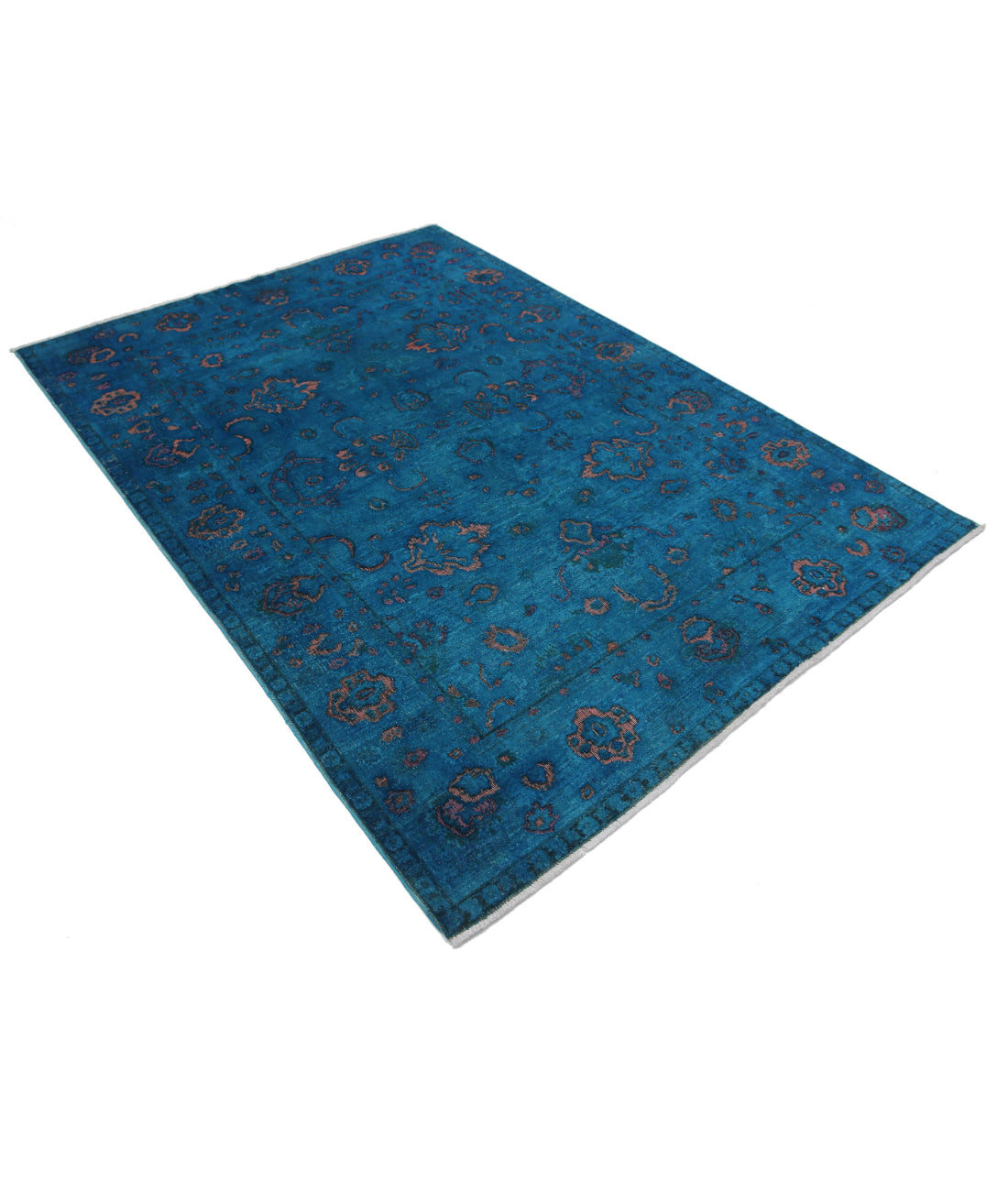 Hand Knotted Onyx Wool Rug - 5'5'' x 7'7'' 5'5'' x 7'7'' (163 X 228) / Teal / Teal