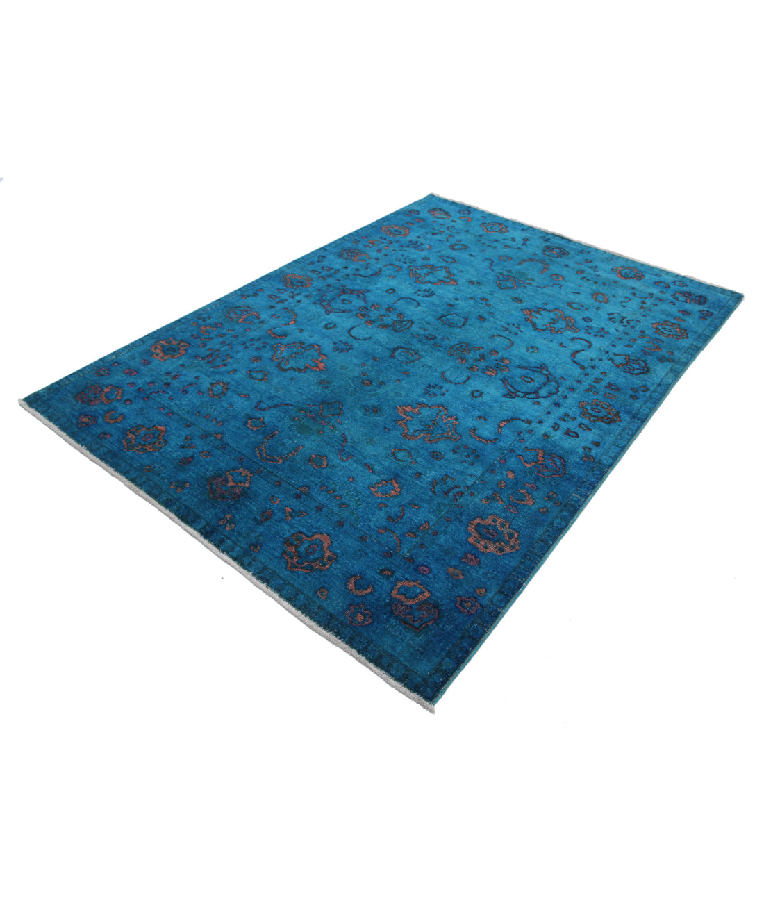 Hand Knotted Onyx Wool Rug - 5'5'' x 7'7'' 5'5'' x 7'7'' (163 X 228) / Teal / Teal