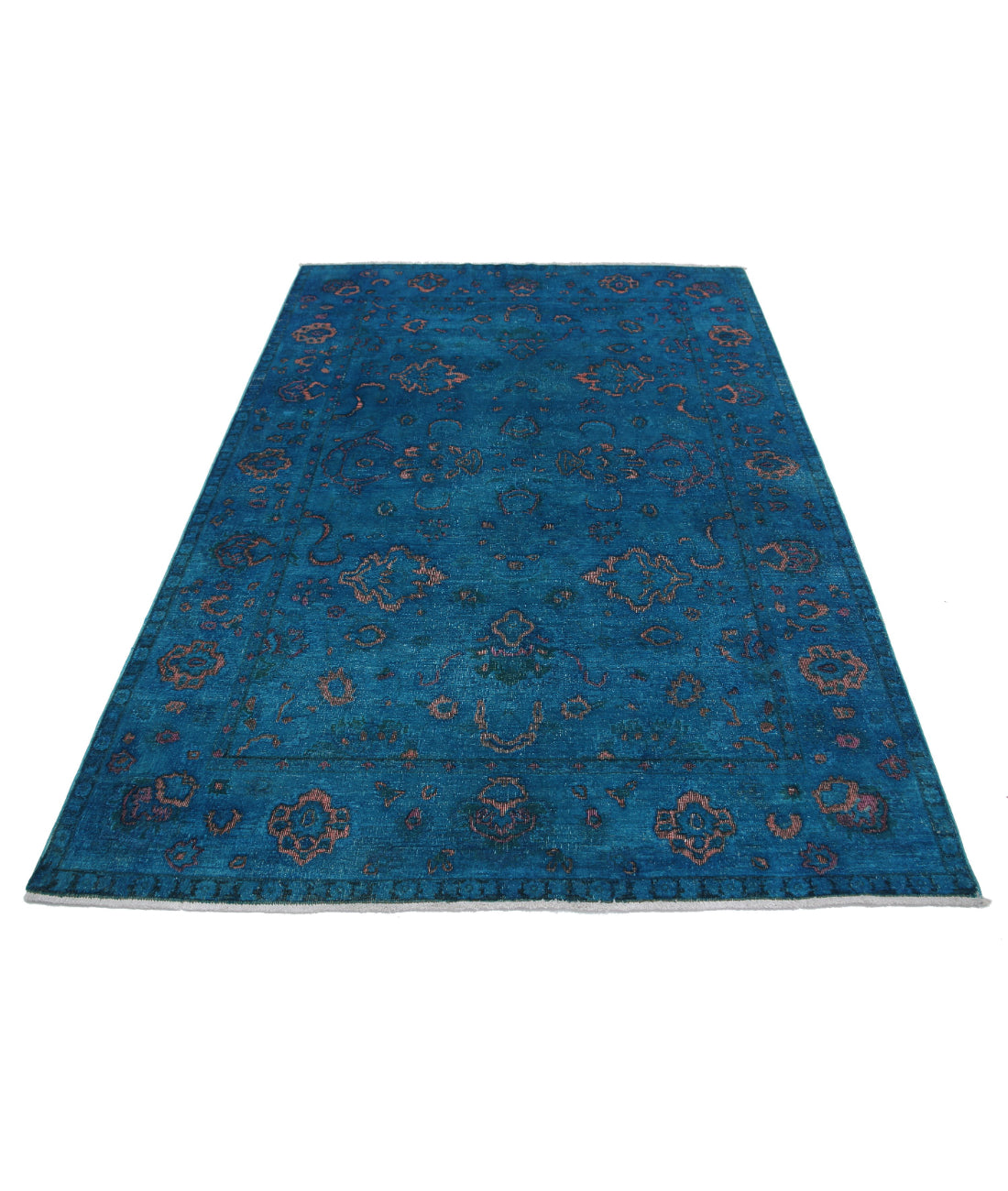 Hand Knotted Onyx Wool Rug - 5'5'' x 7'7'' 5'5'' x 7'7'' (163 X 228) / Teal / Teal