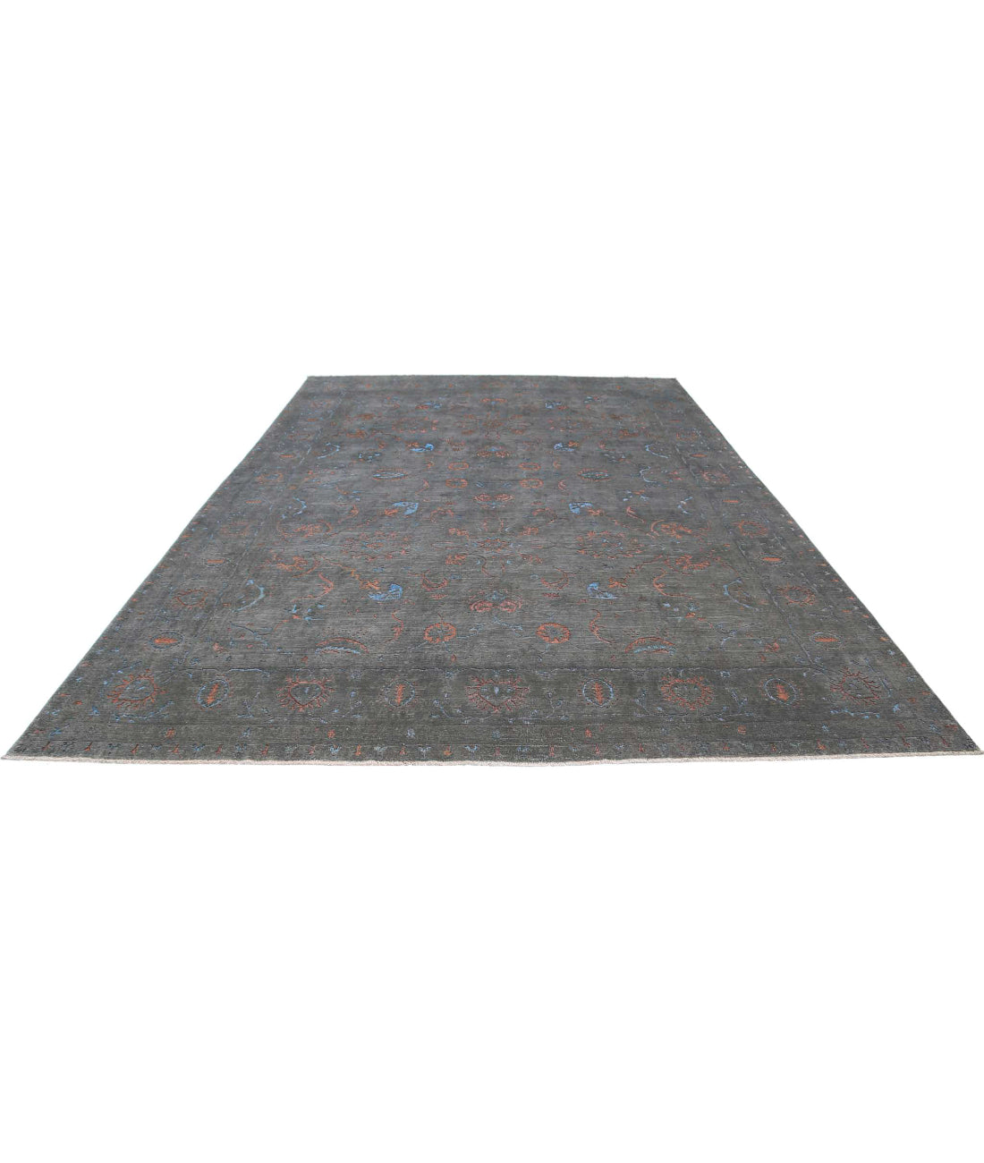 Hand Knotted Fine Onyx Wool Rug - 9'8'' x 13'9'' 9'8'' x 13'9'' (290 X 413) / Grey / Blue