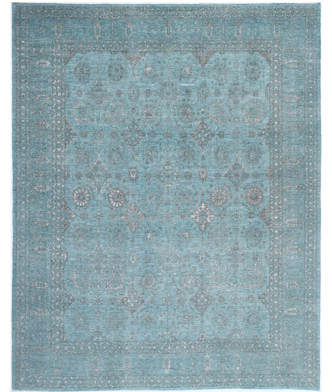 Hand Knotted Onyx Wool Rug - 12&#39;0&#39;&#39; x 14&#39;9&#39;&#39; 12&#39;0&#39;&#39; x 14&#39;9&#39;&#39; (360 X 443) / Green / Blue