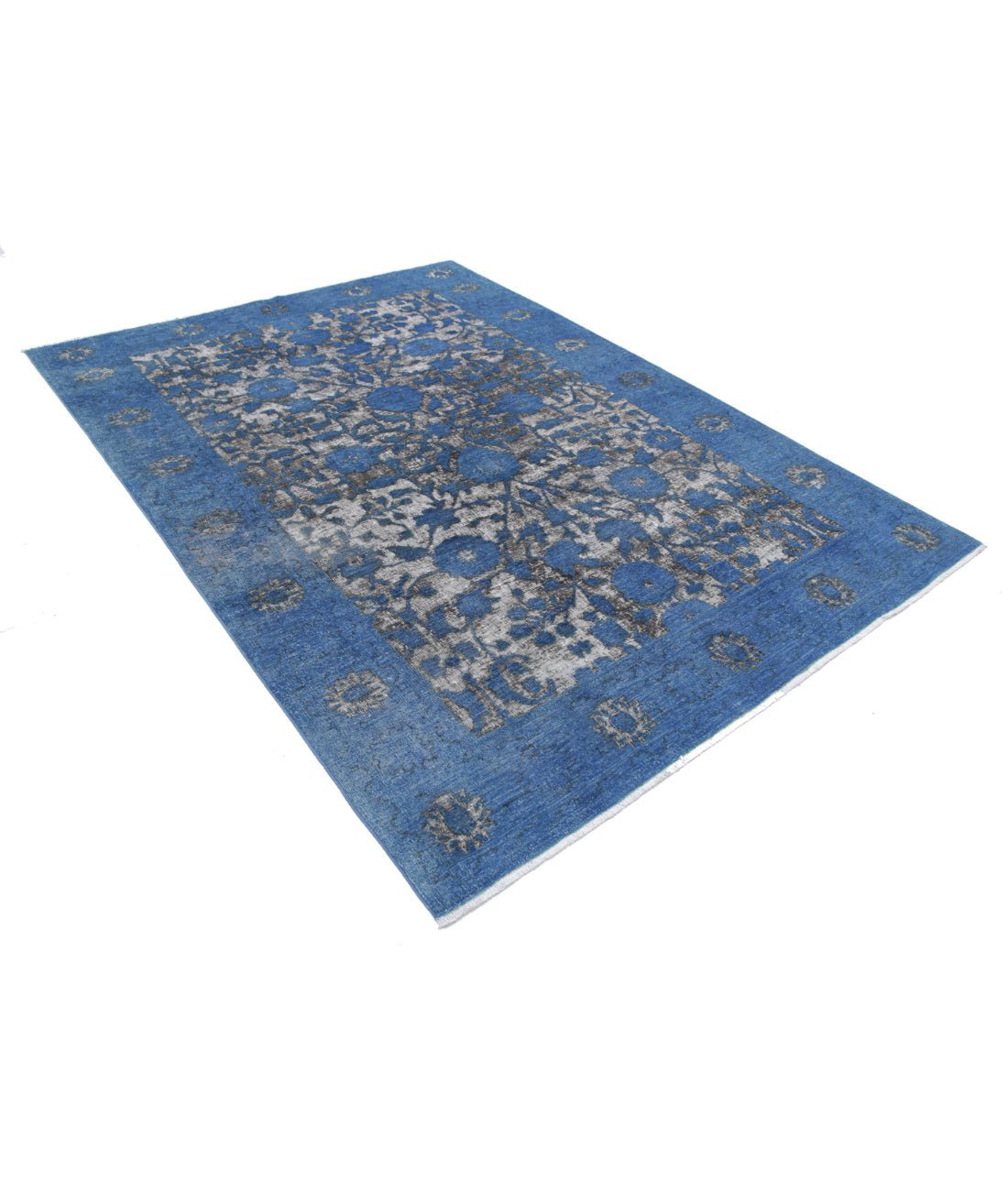 Hand Knotted Onyx Wool Rug - 6'2'' x 8'6'' 6'2'' x 8'6'' (185 X 255) / Blue / Blue