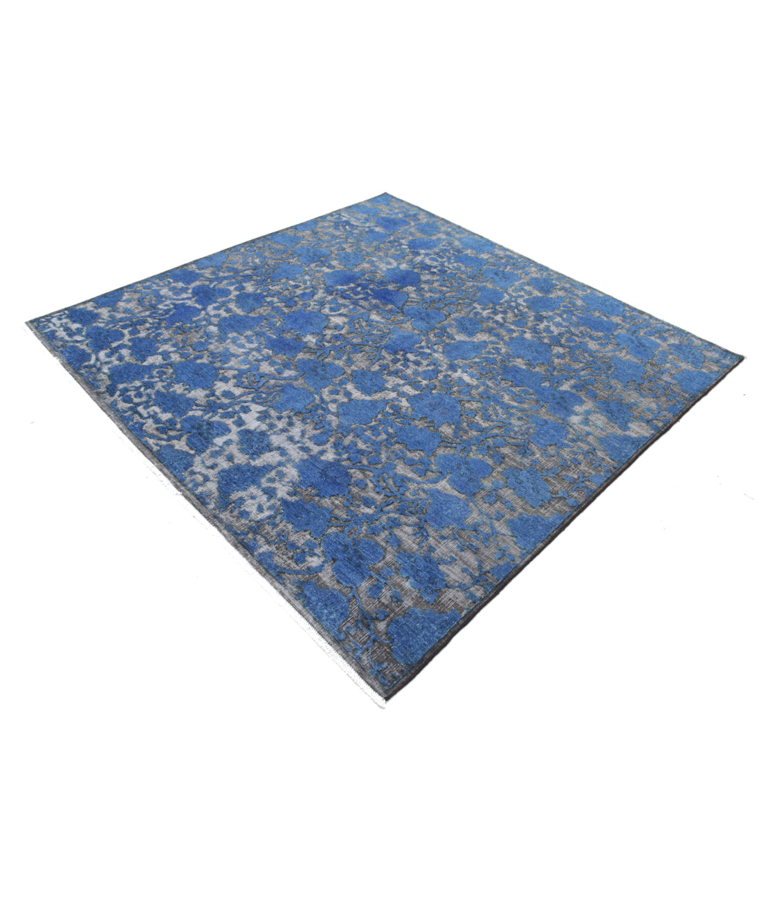 Hand Knotted Onyx Wool Rug - 6'5'' x 6'4'' 6'5'' x 6'4'' (193 X 190) / Blue / Blue