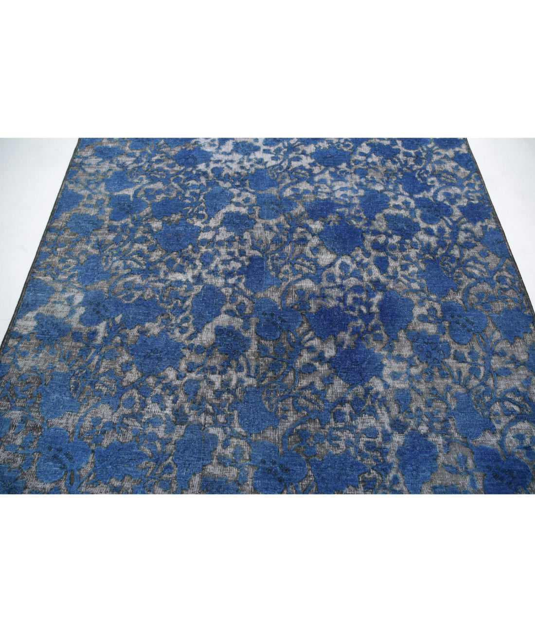 Hand Knotted Onyx Wool Rug - 6'5'' x 6'4'' 6'5'' x 6'4'' (193 X 190) / Blue / Blue