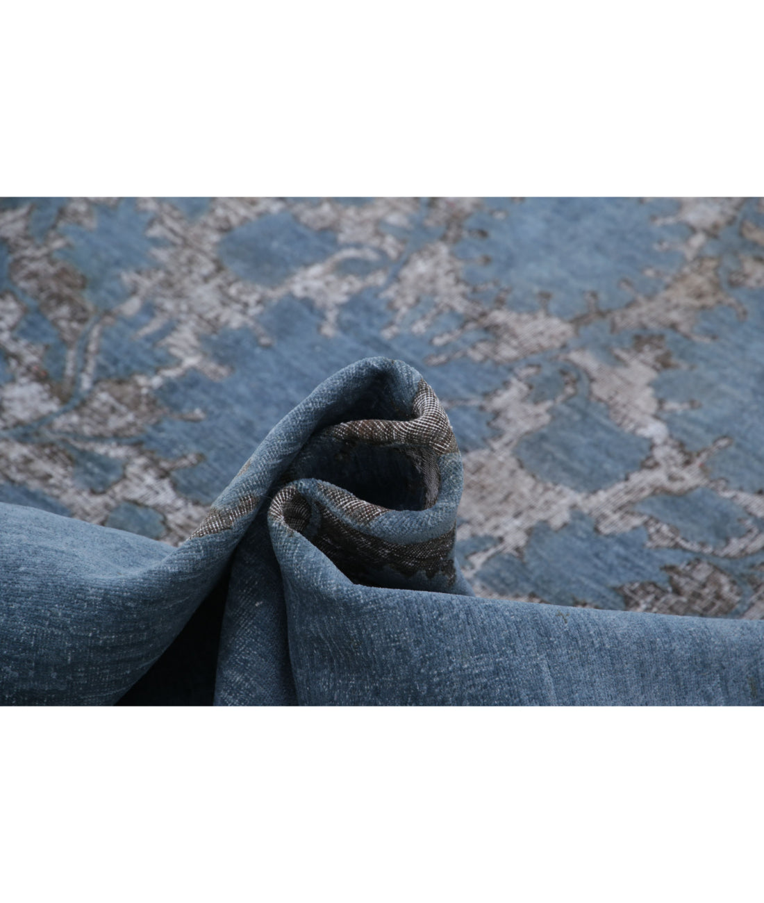 Hand Knotted Onyx Wool Rug - 9'2'' x 11'7'' 9'2'' x 11'7'' (275 X 348) / Blue / Grey