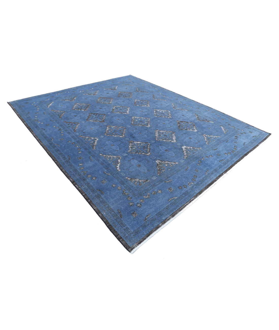 Hand Knotted Onyx Wool Rug - 8'1'' x 9'9'' 8'1'' x 9'9'' (243 X 293) / Blue / Blue