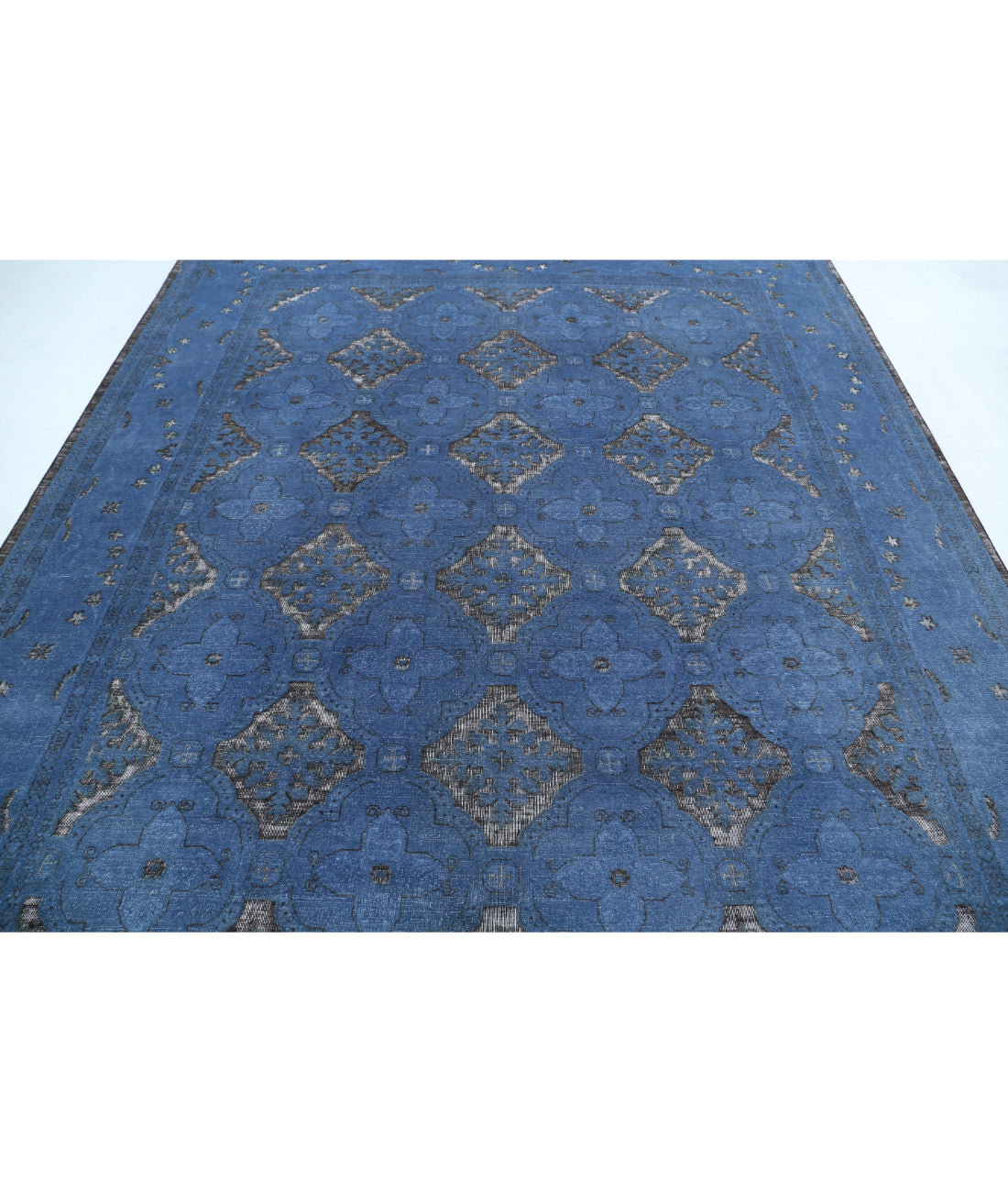 Hand Knotted Onyx Wool Rug - 8'1'' x 9'9'' 8'1'' x 9'9'' (243 X 293) / Blue / Blue