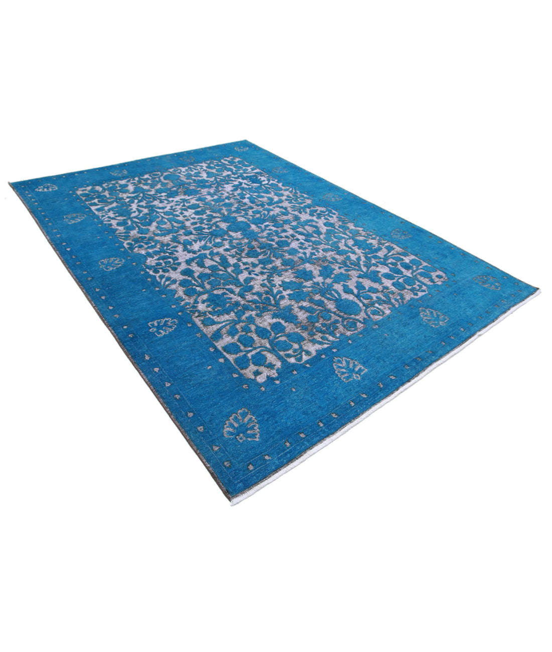 Hand Knotted Onyx Wool Rug - 6'10'' x 9'6'' 6'10'' x 9'6'' (205 X 285) / Teal / Teal