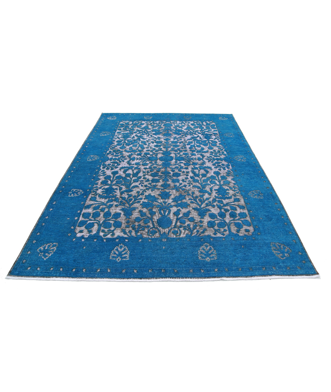 Hand Knotted Onyx Wool Rug - 6'10'' x 9'6'' 6'10'' x 9'6'' (205 X 285) / Teal / Teal