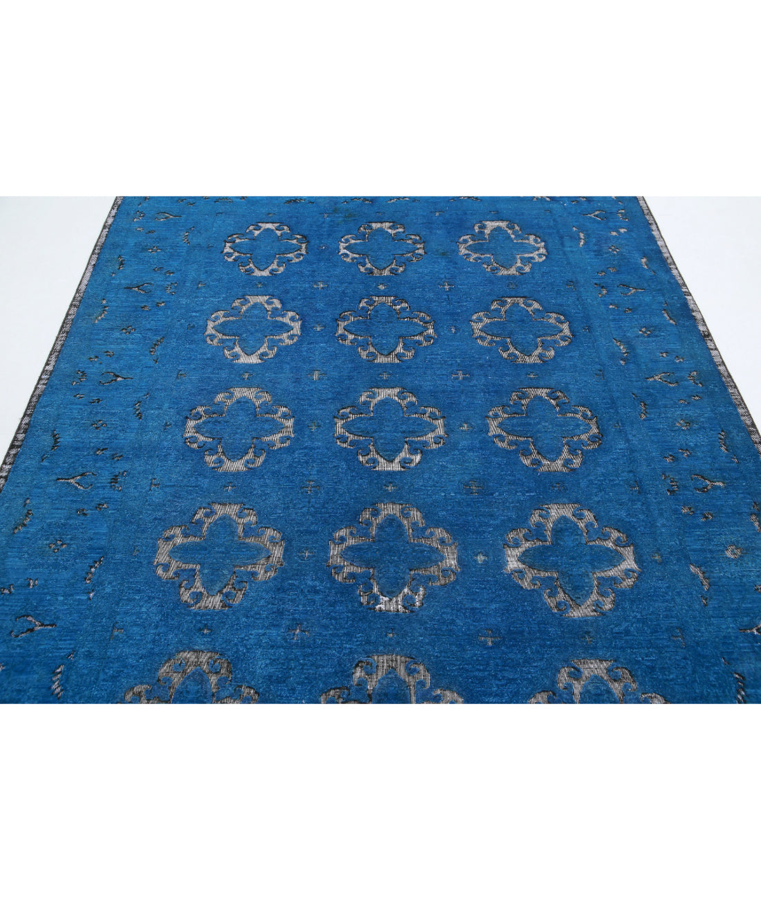 Hand Knotted Onyx Wool Rug - 6'5'' x 8'1'' 6'5'' x 8'1'' (193 X 243) / Blue / Blue