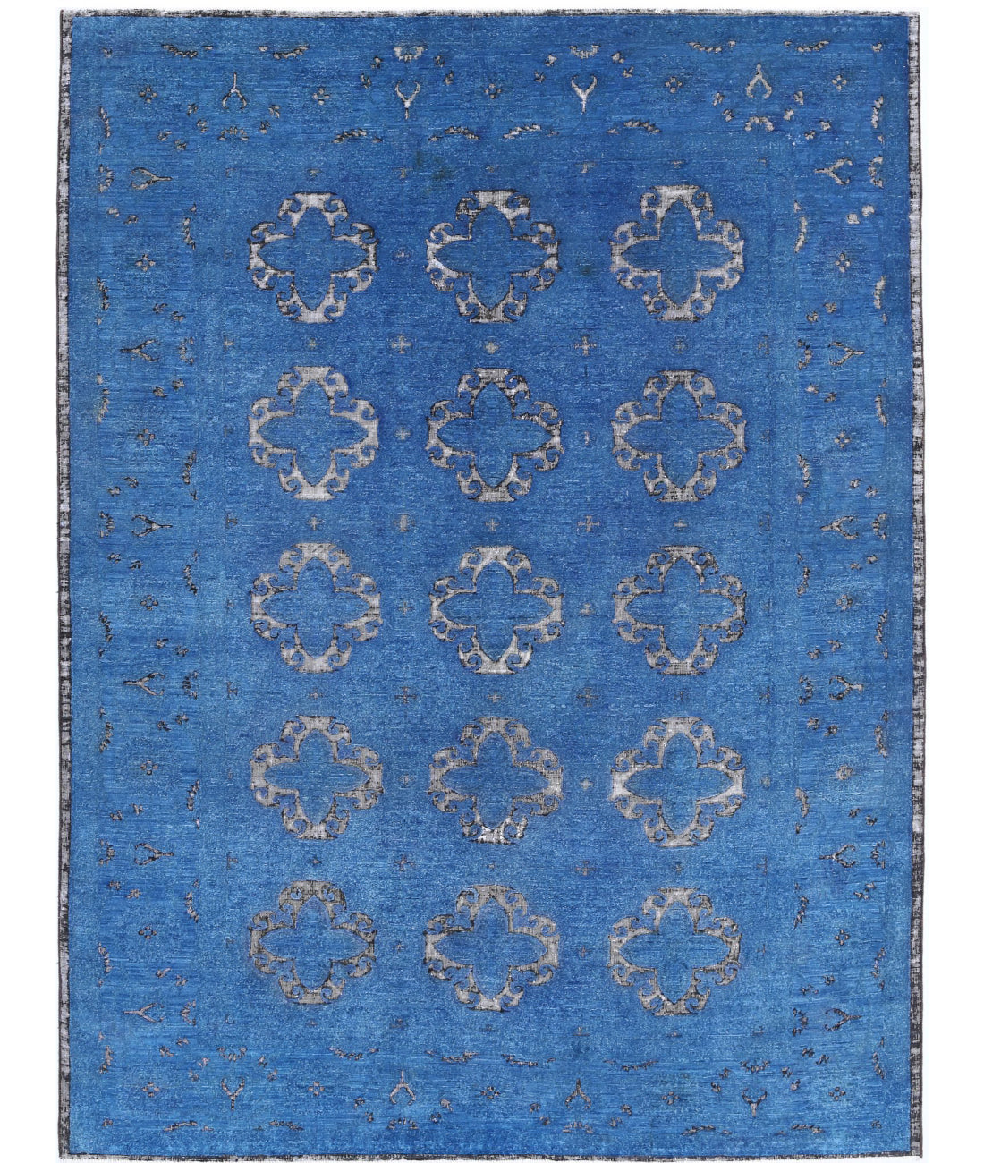 Hand Knotted Onyx Wool Rug - 6'5'' x 8'1'' 6'5'' x 8'1'' (193 X 243) / Blue / Blue